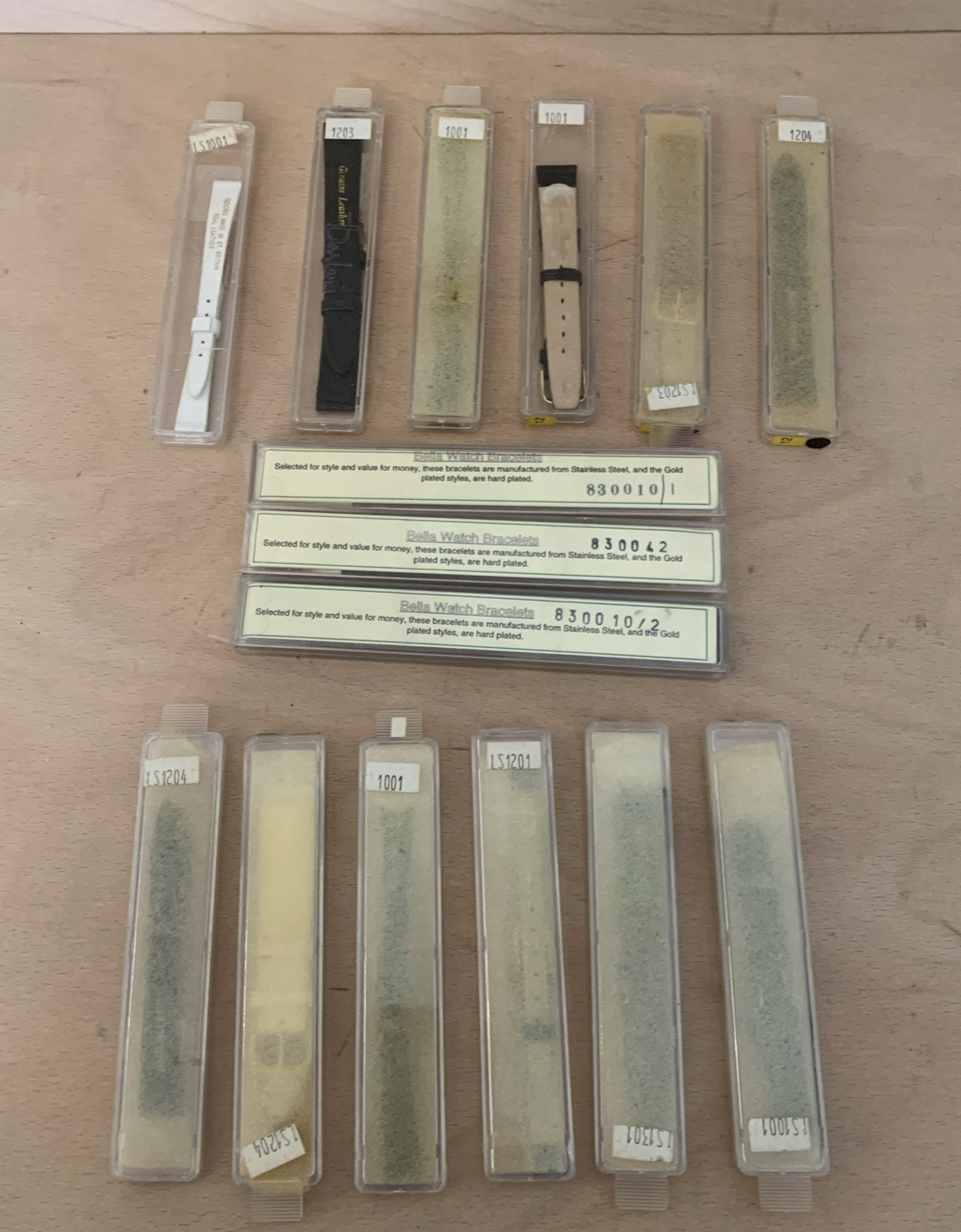 Darlena X 15 Vintage Watch Straps New Old Stock Leather & 3 Hard Plated Gold