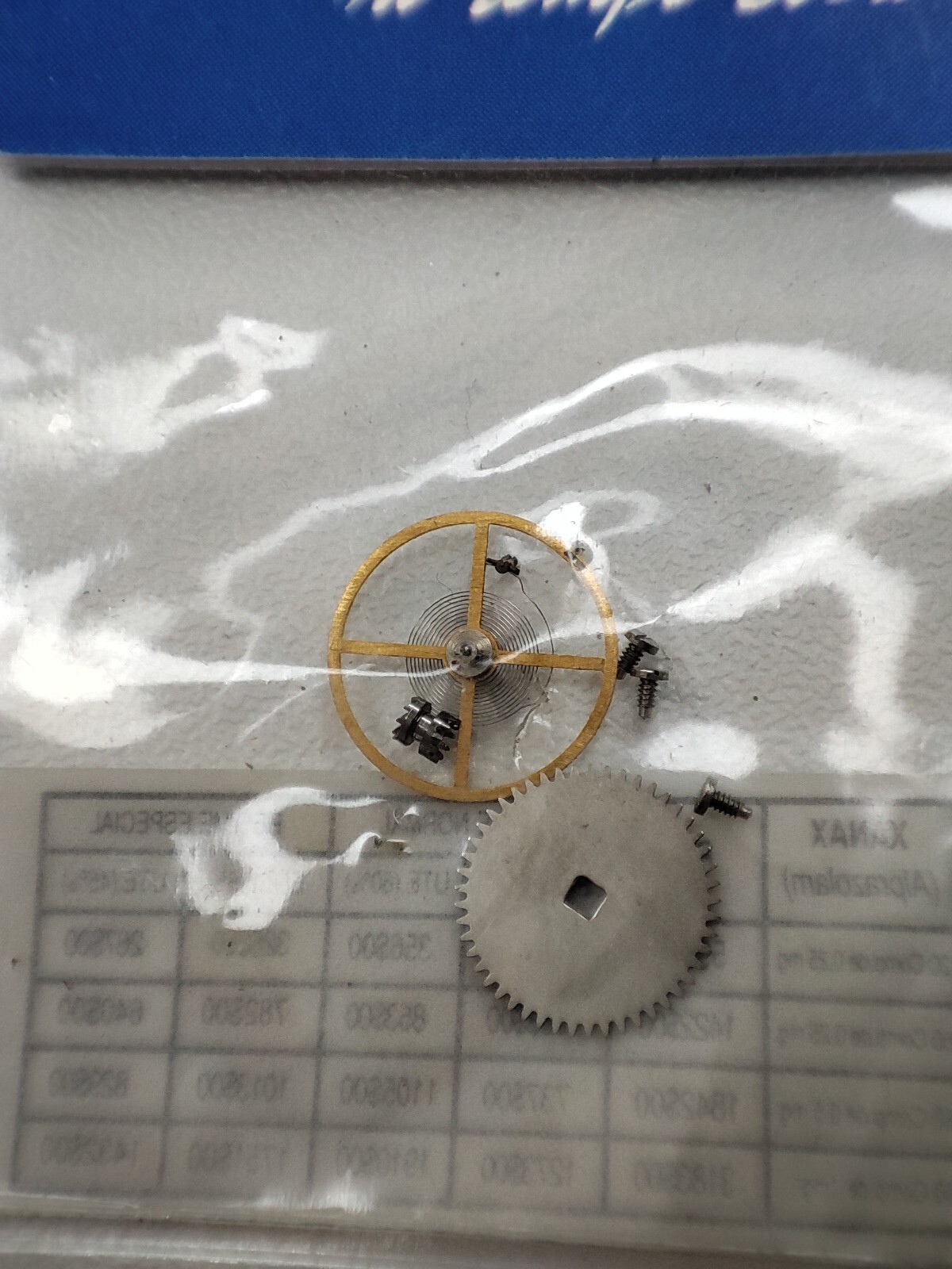 Mix watch parts vis 1856.187.80, 5011, balance wheel other parts