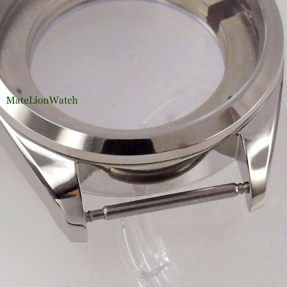 For Miyota 8215 DG2813 40mm Polished Sapphire Watch Case 316L Silver/Rose Gold