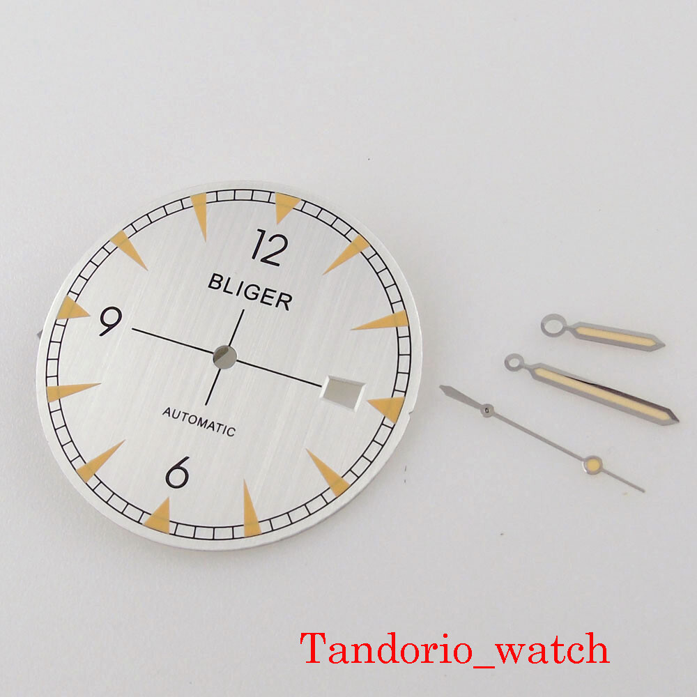 Watch Parts Replacement Bliger 33.5mm Luminous Watch Dial For NH35 Movement