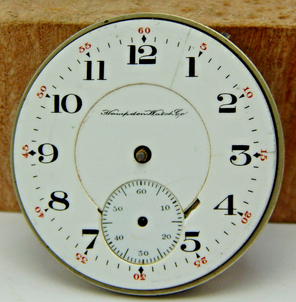Antique 1902 Hampden Dueber Grand 12s 17j openface gents pocket watch movement
