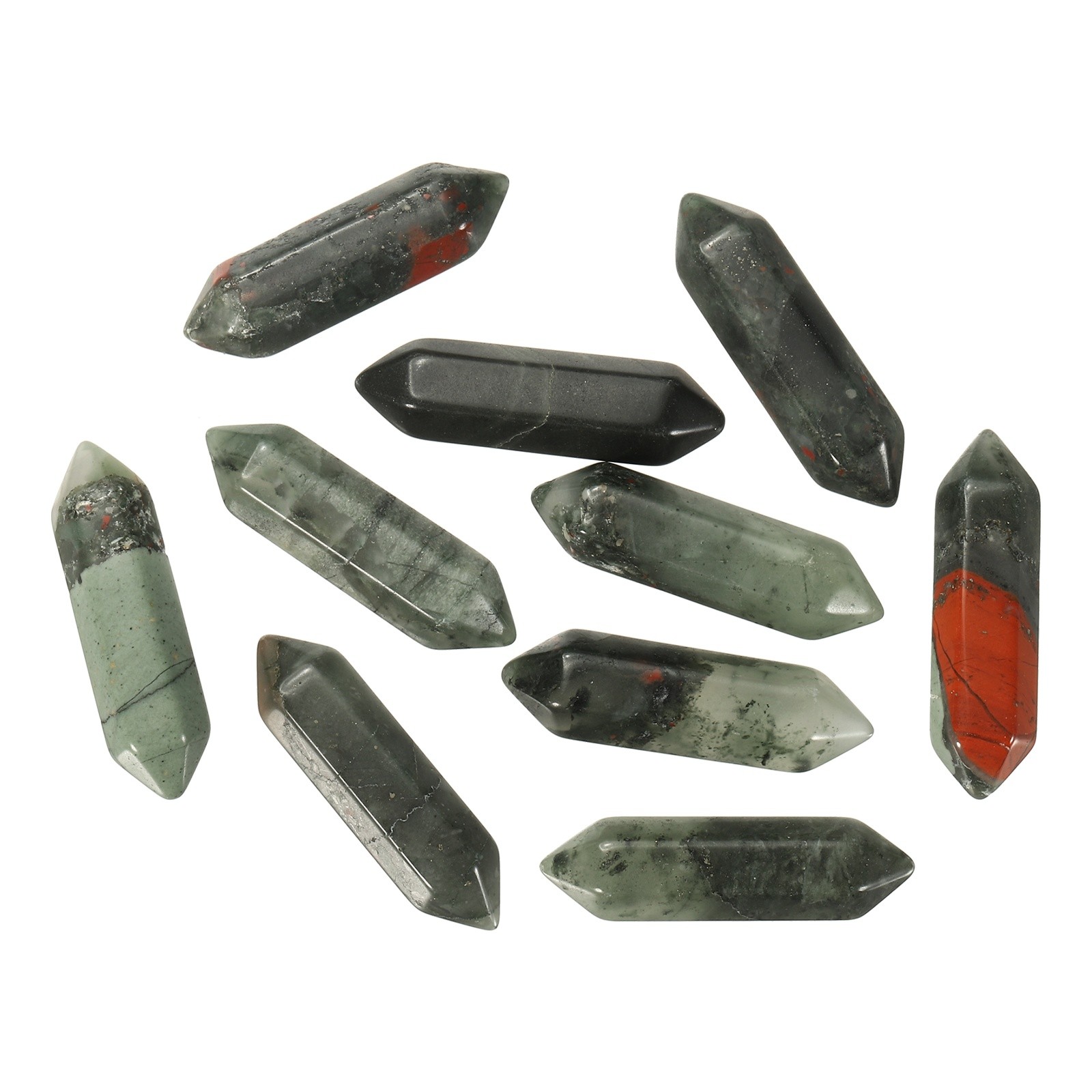 10 Pack African Bloodstone Quartz Crystals Polished Crystals Bulk