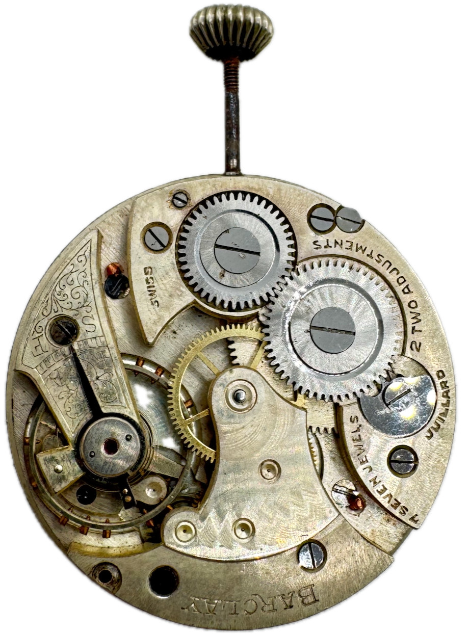 Antique 41.5mm Barclay Mechanical Pocket Watch Movement Swiss Made for Repair