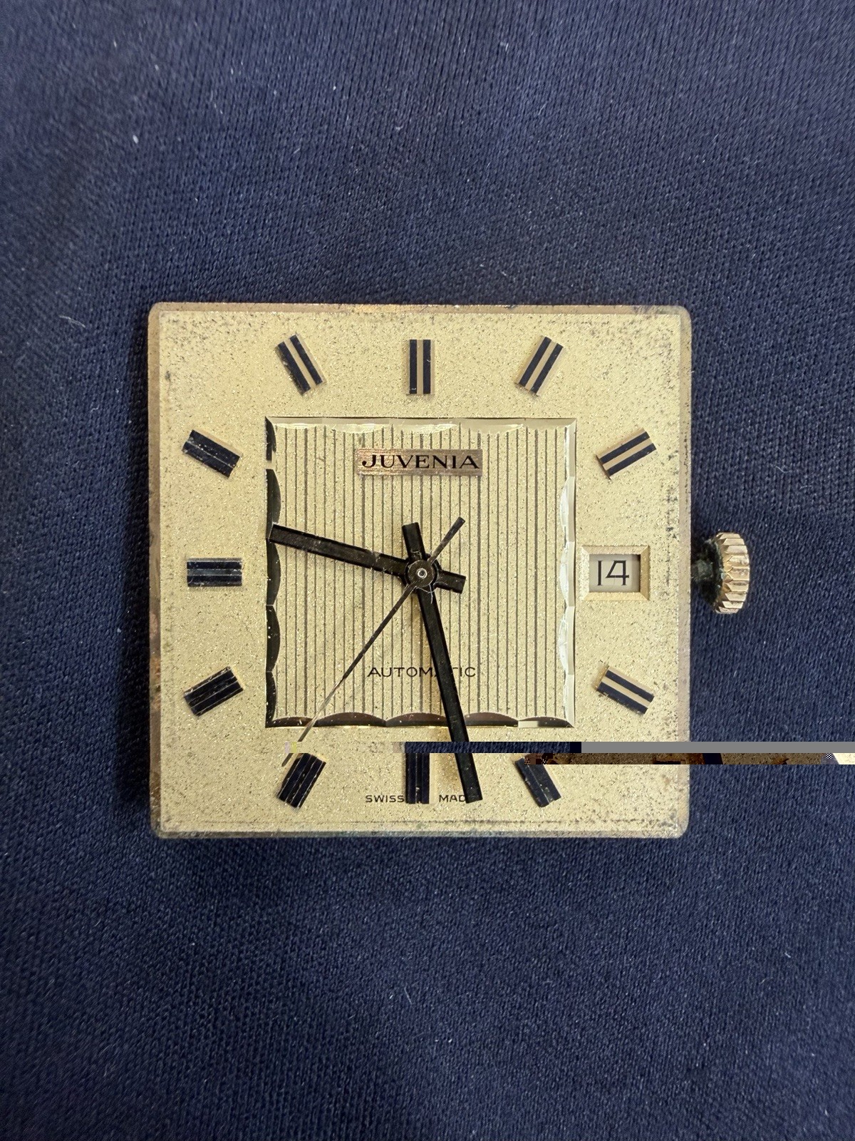Vintage Juvenia ETA 2824-2 Automatic Watch Movement Dial Hands Date Running