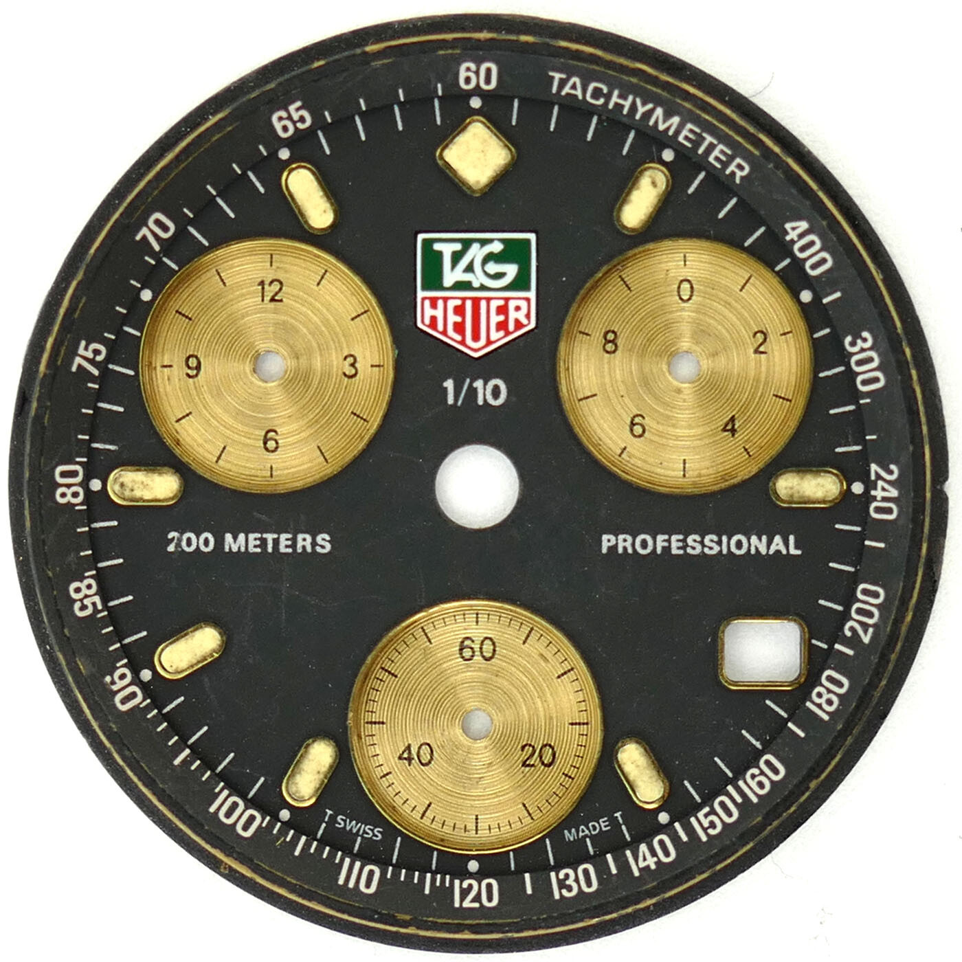 TAG HEUER 1/10 PROFESSIONAL DIVER 200M BLACK AND GOLD CHRONO DIAL