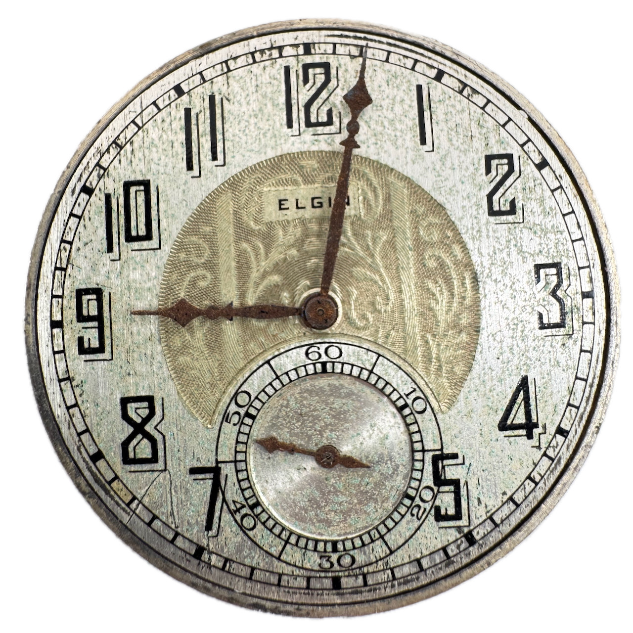 Vintage 12s 1928 Elgin 17 Jewel Mechanical Pocket Watch Movement 345 USA Rusted