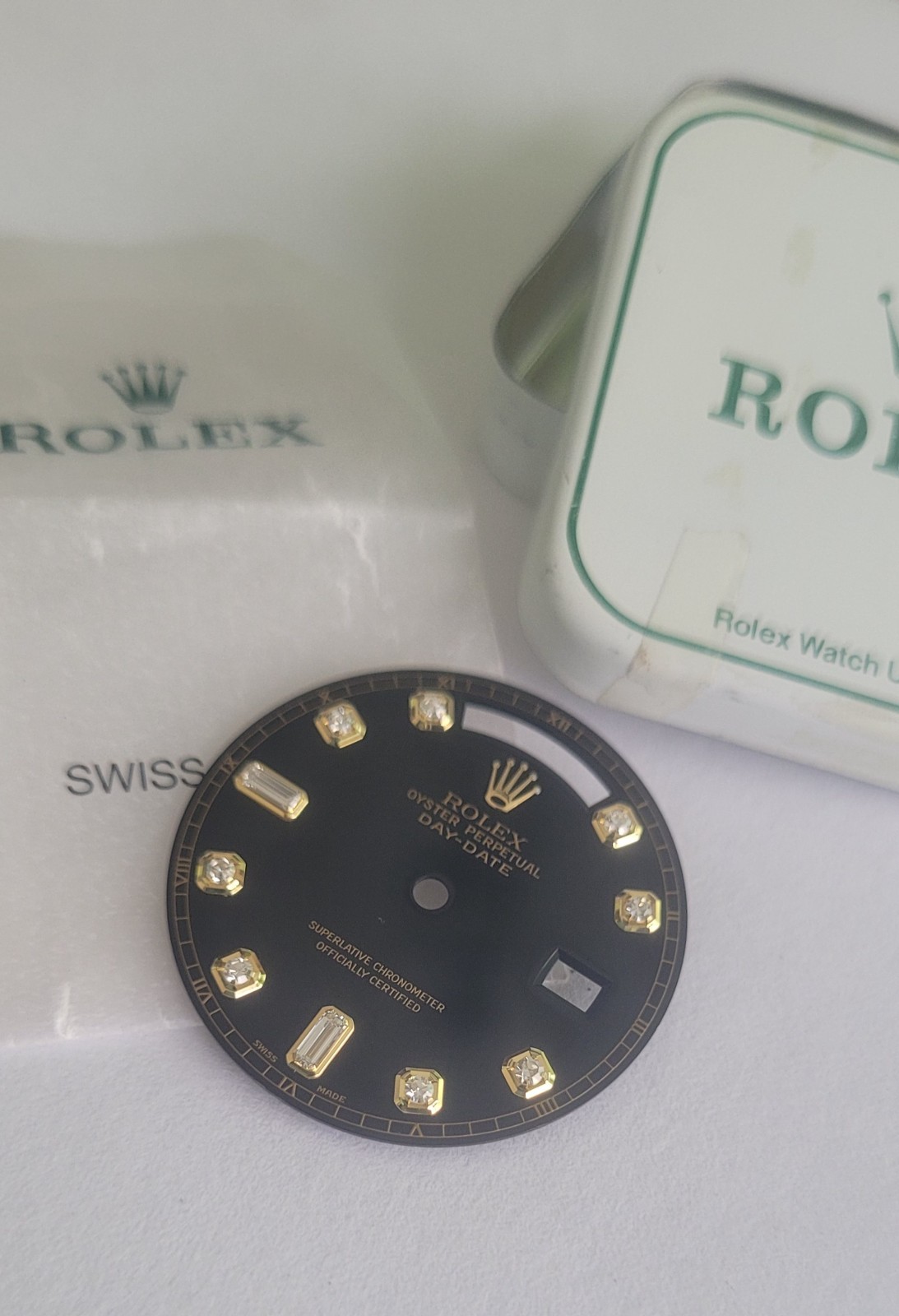 Rolex 100% original Black Factory larger 8+2 diamond dial 118238,18238, Beauty!