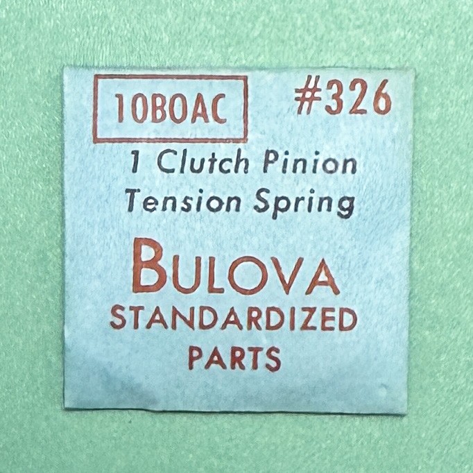 Gen Bulova Part 326 Clutch Pinion Tension Spring 10BOAC 11ACAC 11ALAC NOS 179