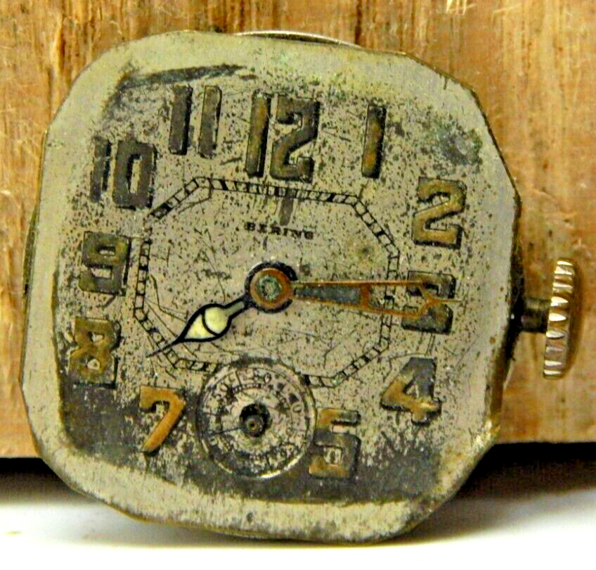 Vintage Bering 6 jewel 2 adjustment men’s wrist watch movement w/ good Balance