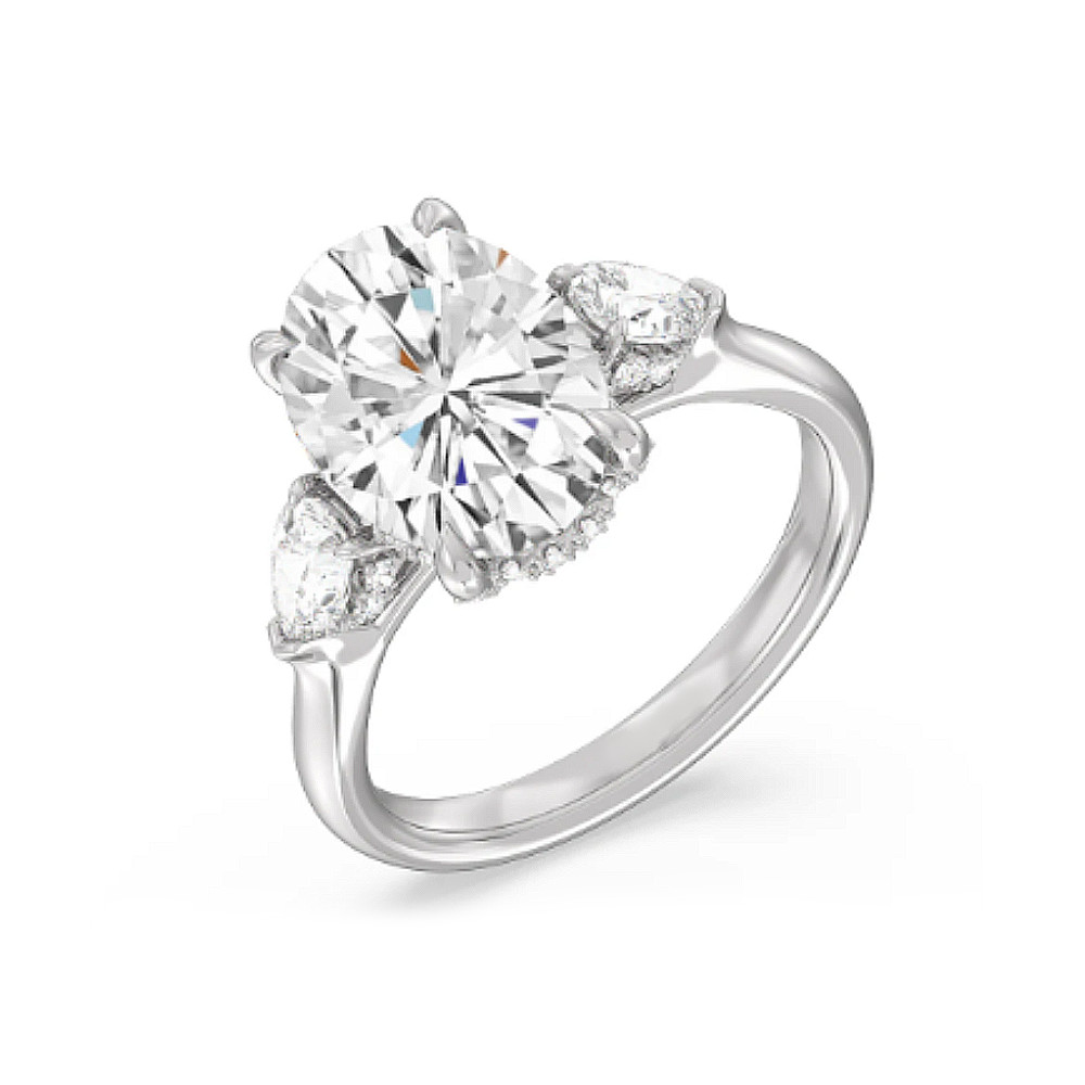 Diamond Ring 950 Platinum Semi Mount Setting Oval Cut Size 6 7 8 1 Carat