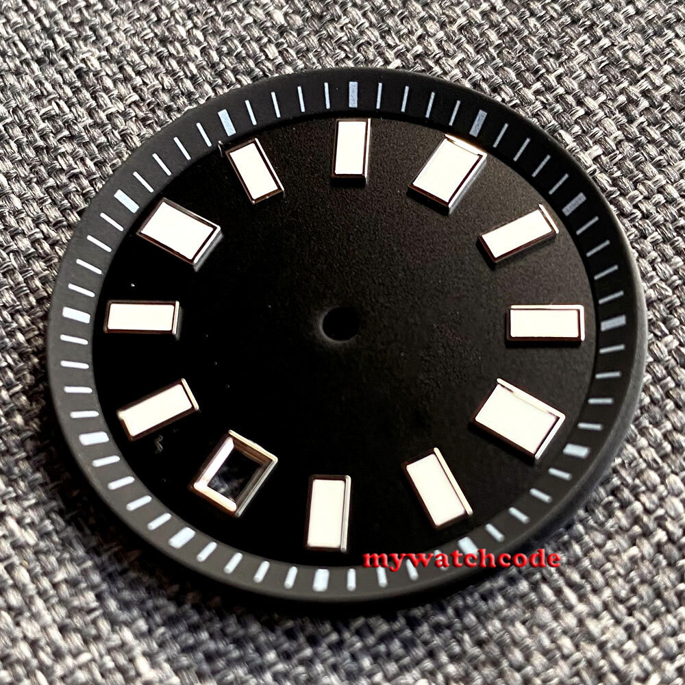 33.5mm Black Gray Blue Dial Luminous Hand Fit Japan NH35 NH36 Chapter Ring