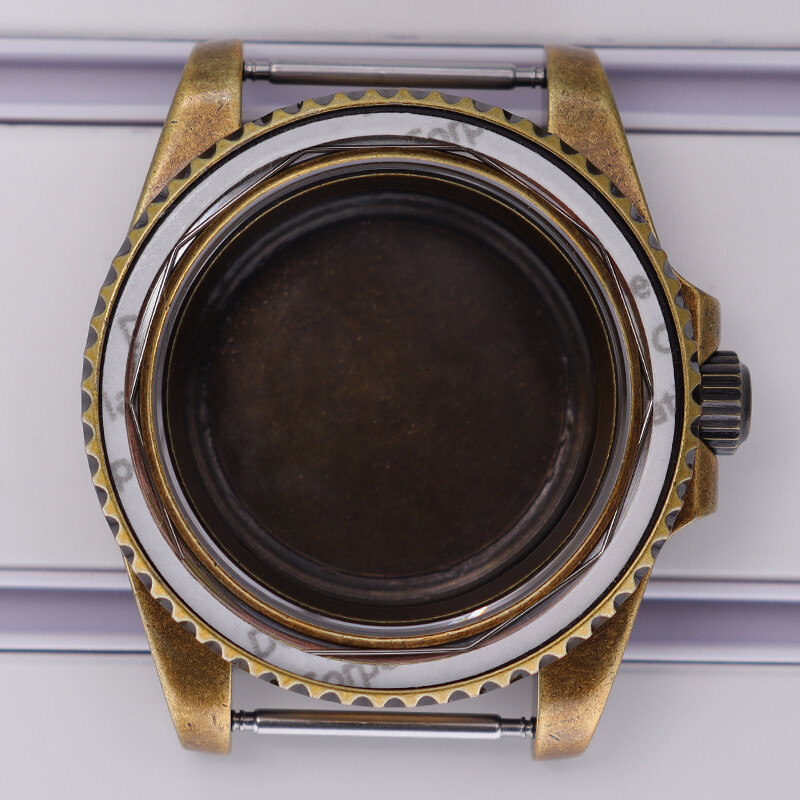 A-level 40mm Retro Bronze Watch Cases Stainless Steel For Seiko nh35 36 Movement