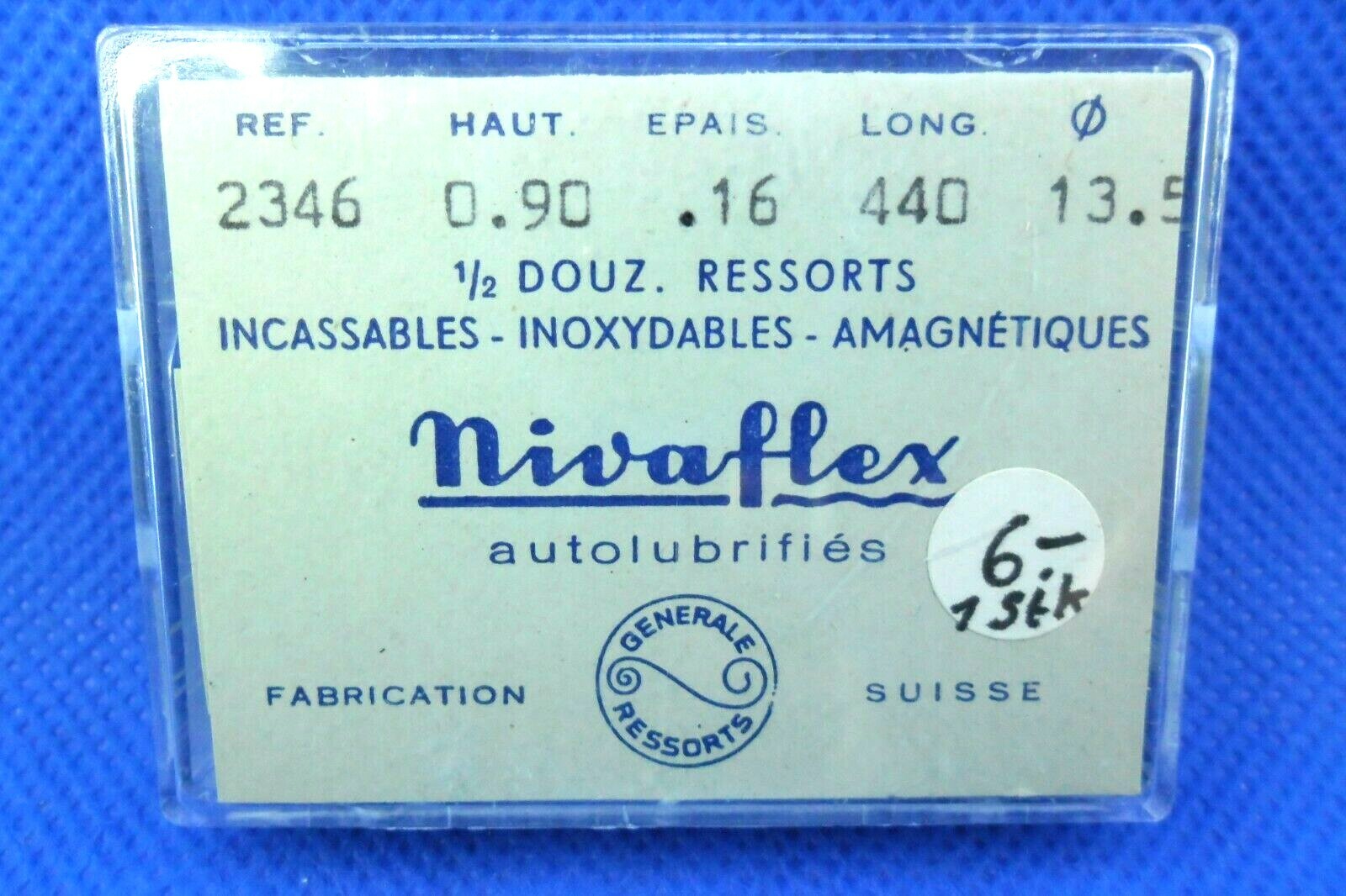 VINTAGE Spring Barillet Mainspring Elevator Spring 2346 NIVAFLEX 0.90x.16x440x13.5