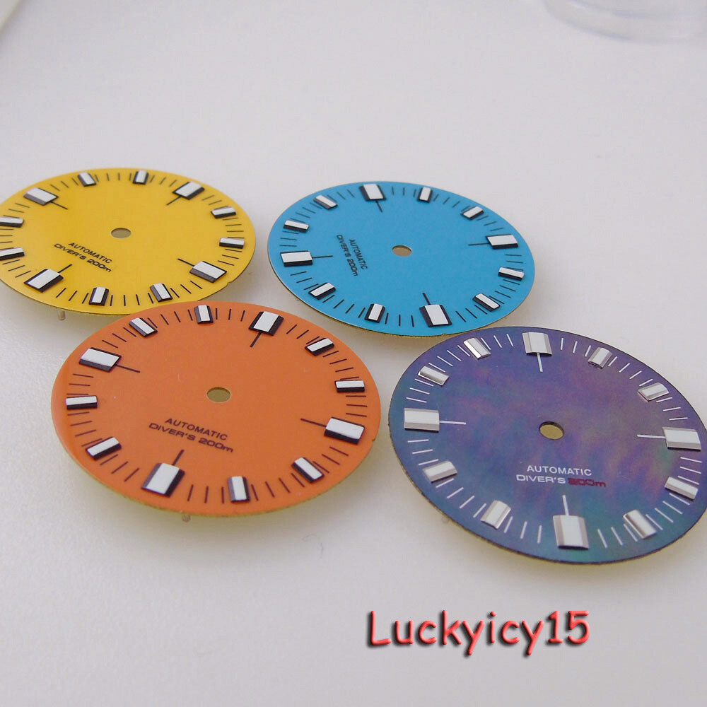 Tandorio 28.5mm Orange Blue Watch Dial Fit NH36 NH36A Automatic Watch Parts Men