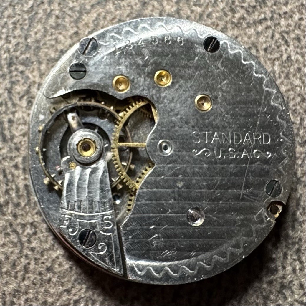 1912 NEW YORK STANDARD 0S 7J GRADE 302 PW PS WATCH MOVEMENT & DIAL