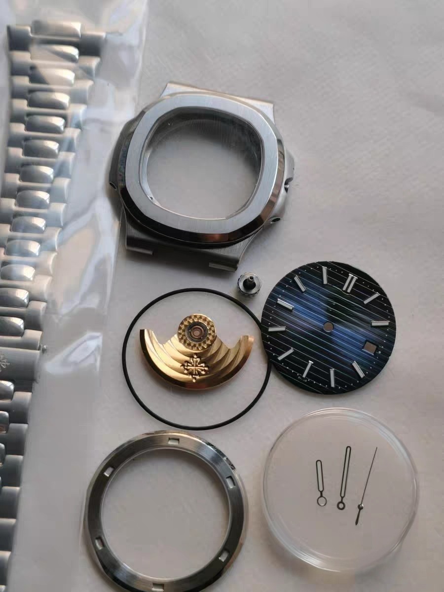 DIY SET for PP 2824 watch case + dial + hands + Strap sapphire 40mm