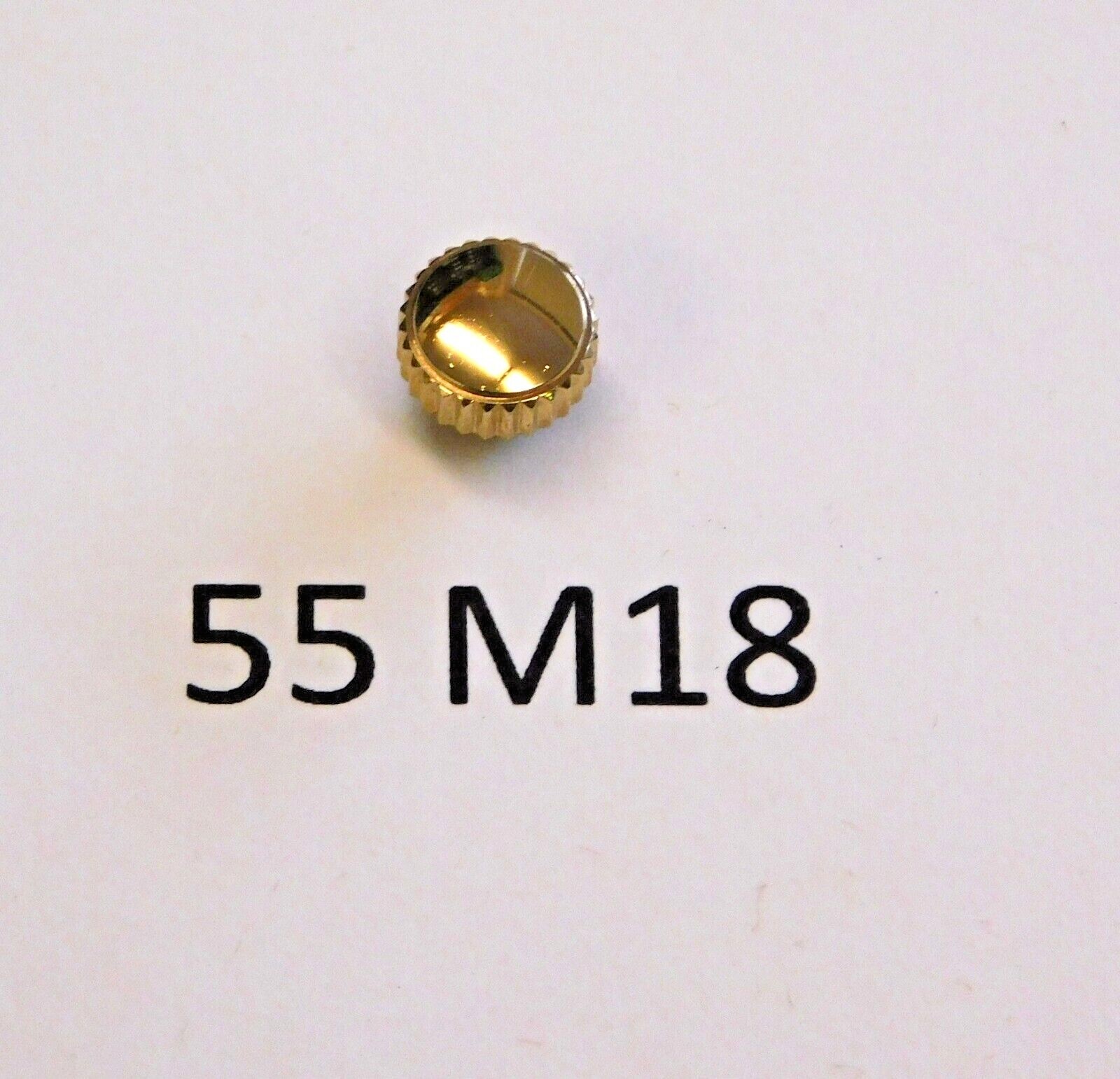 Watch crown to fit Seiko 55 M18 gilt or chrome finish Swiss made x 1 piece