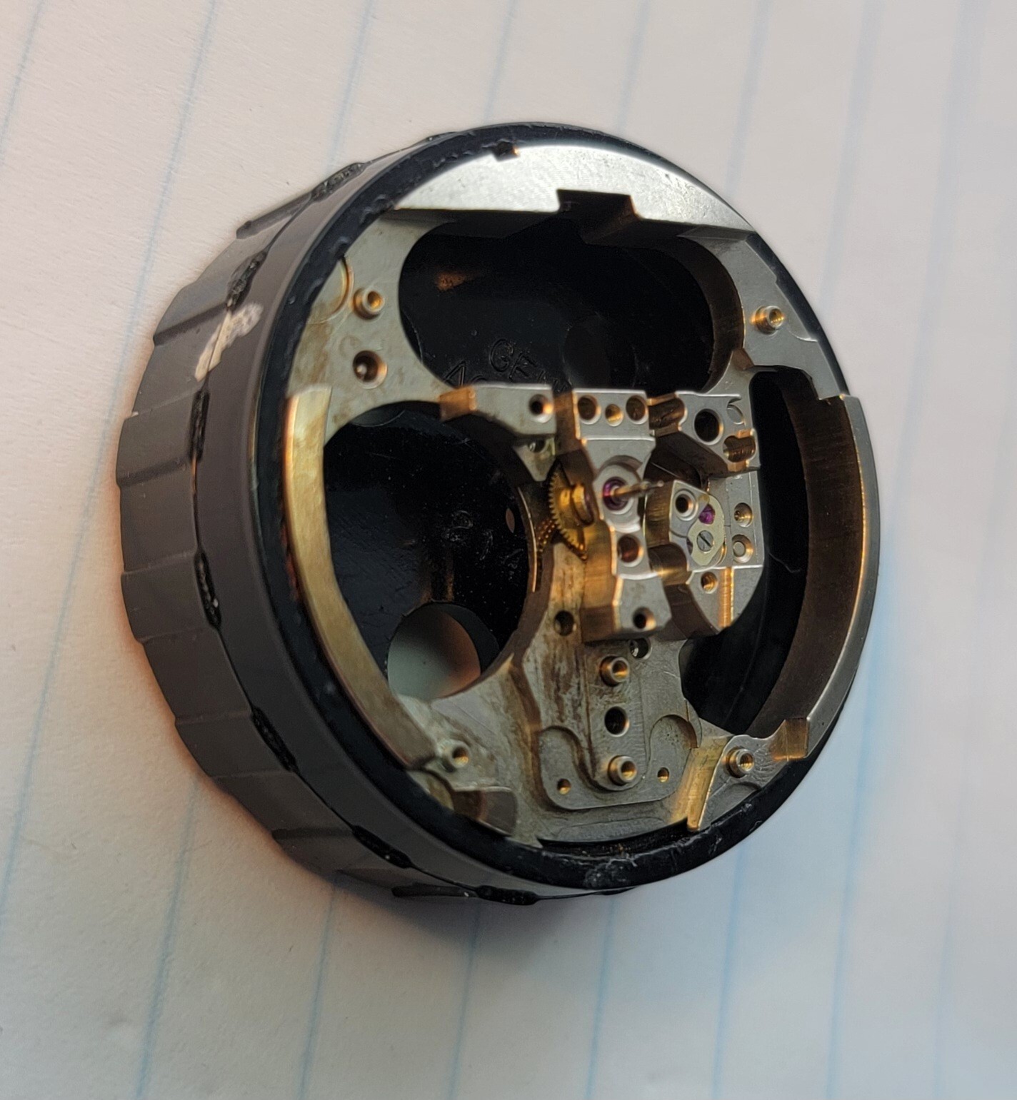 Vintage Bulova Accutron 214 Part 709 Movement Pillar Plate USA M5 1965
