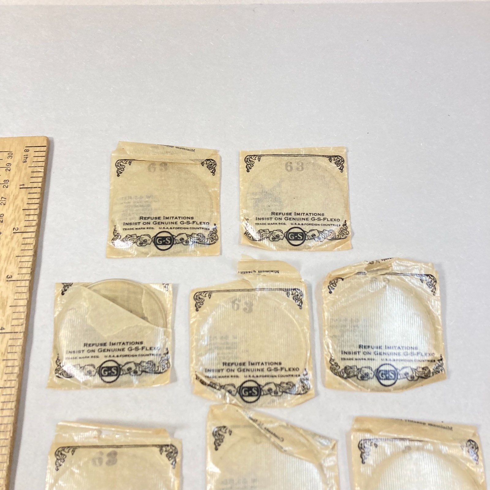 Vintage GS Flexo Large Plastic Crystal 11 Pc Size #63 USA