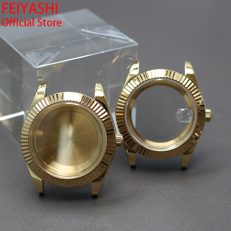36mm 39mm Fluted Bezel Watch Case 316L Stainless For Seiko NH34 NH35 Miyota8215