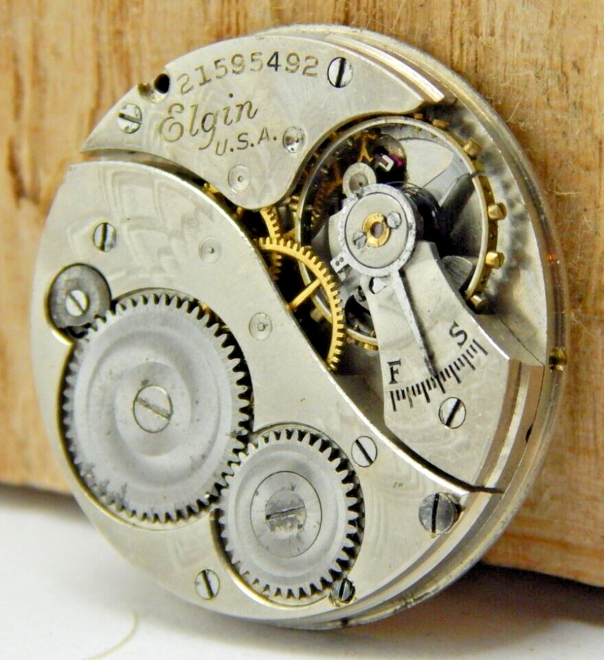 Vintage 1919 Elgin 431 model 2 6/0 size 7 jewel openface pocket watch movement