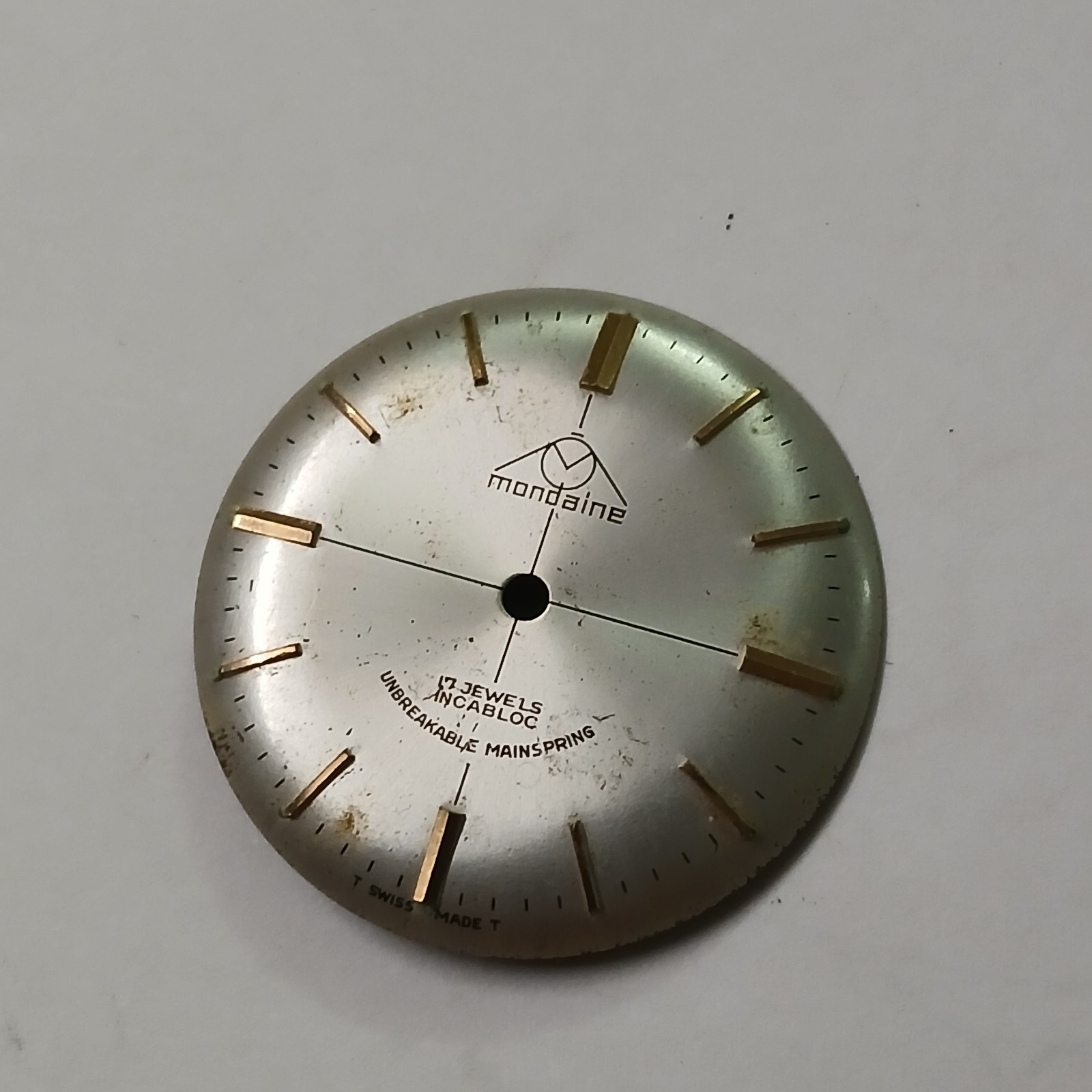 17 Jewel T SWISS MADE Mondaine Cross Hair Watch Dial 28mm
