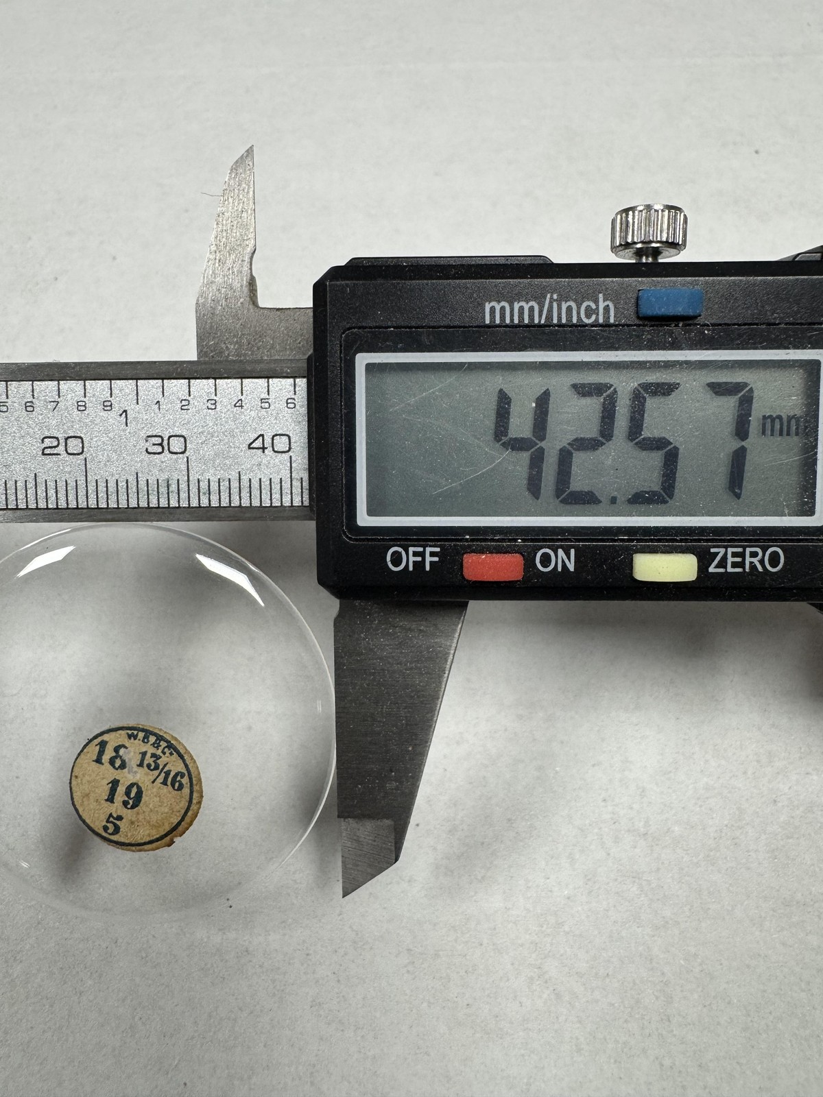 Vintage W.B.&C. Pocket Watch Mineral Crystal Domed 42.57mm 18 13/16 19 5 Clear