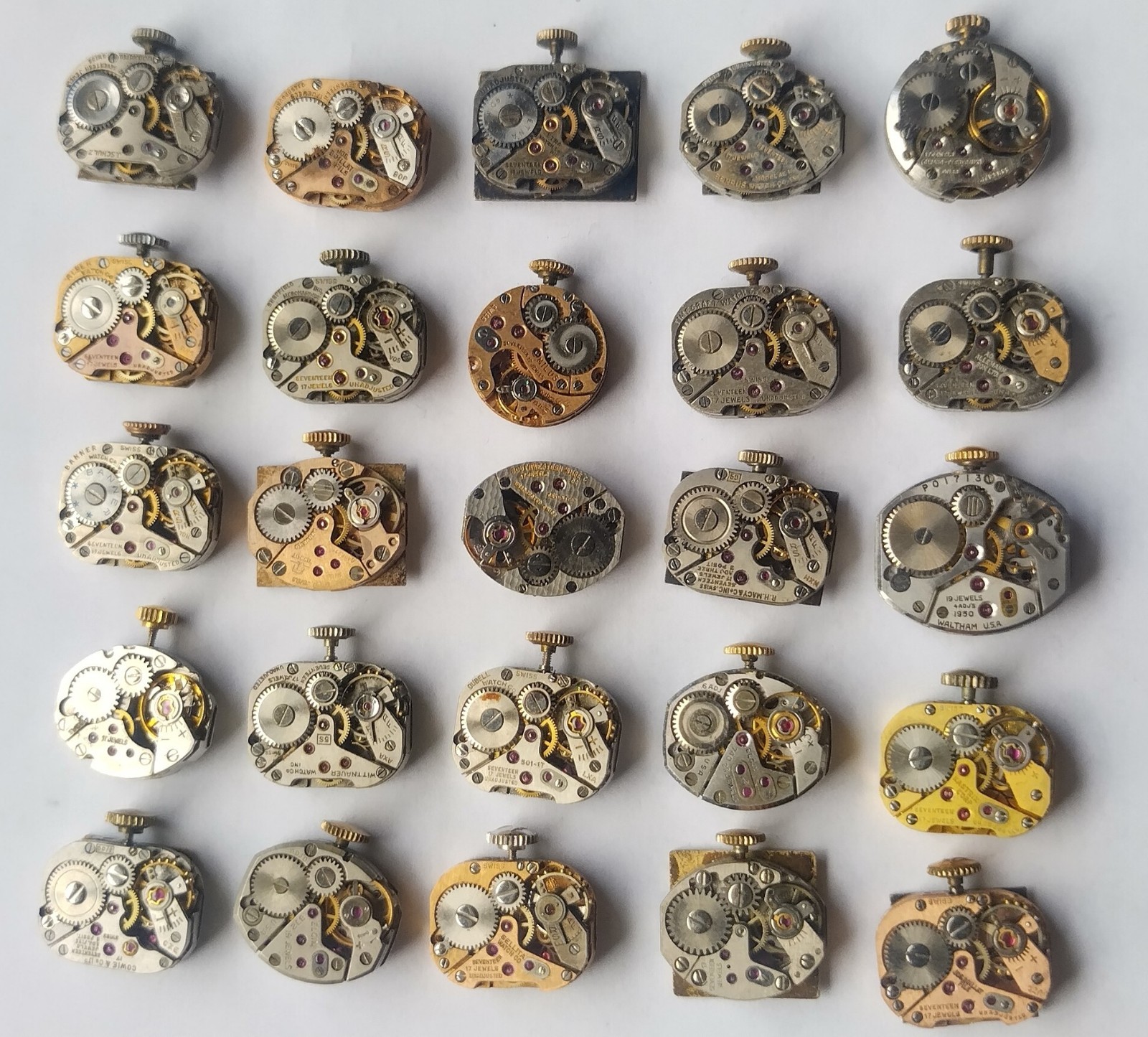 25 ladies Vintage wristwatch movements GP Tissot Elgin Banner & others #1