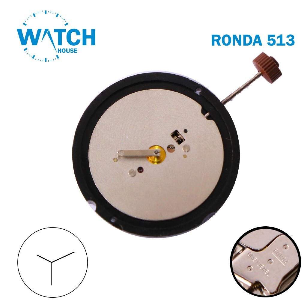 Ronda 513 HCP6 SWISS MADE Movement, 3 HANDS – SWISS PART, -NOS-