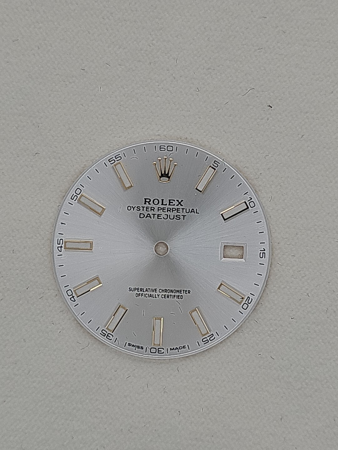 Original Rolex Justdate 41mm Dial Silver With Gold And Ivory Stick Index