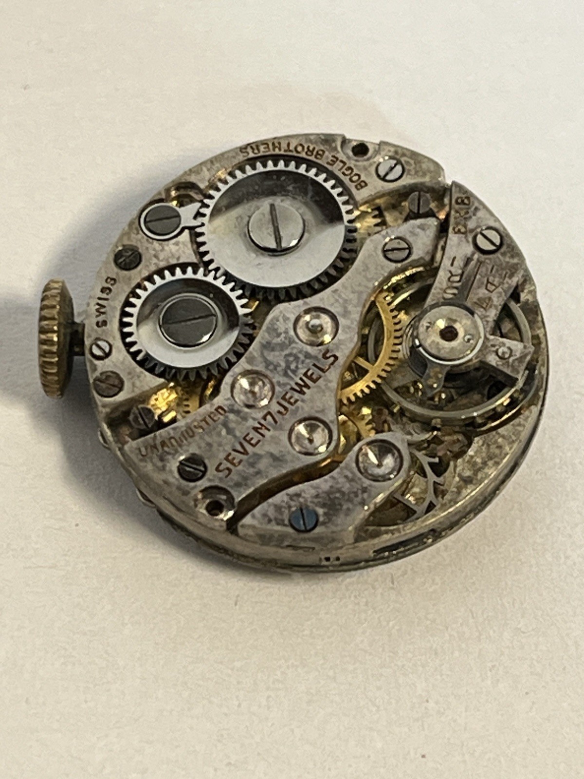 Vintage Bogel Brothers Swiss Mechanical Wristwatch Movement 7Jewel Runs