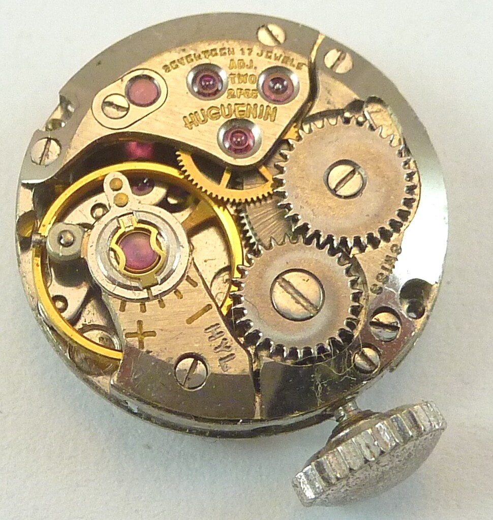 Vintage Huguenin LDS Mechanical Wristwatch Movement – Parts Repair