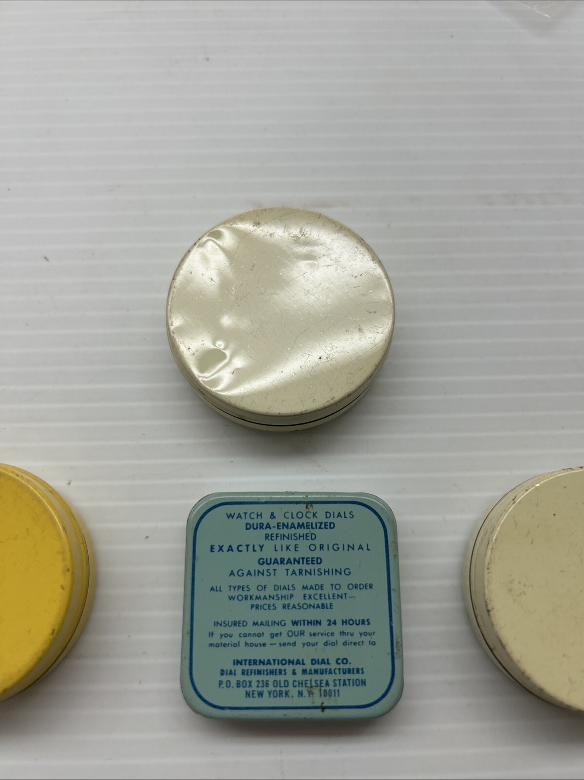 Vintage watch parts tins B
