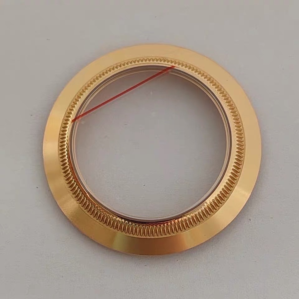 Gold Plated Watch Case Back Sapphire Crystal for Rolex Yacht Master Submariner