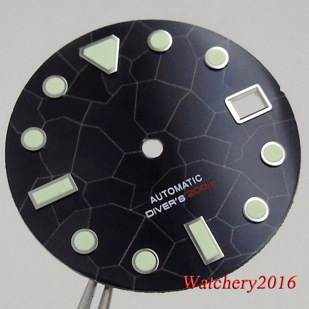 Tandorio 29MM Green White MOP Dial Fit NH35 NH36 Automatic Watch Accessories