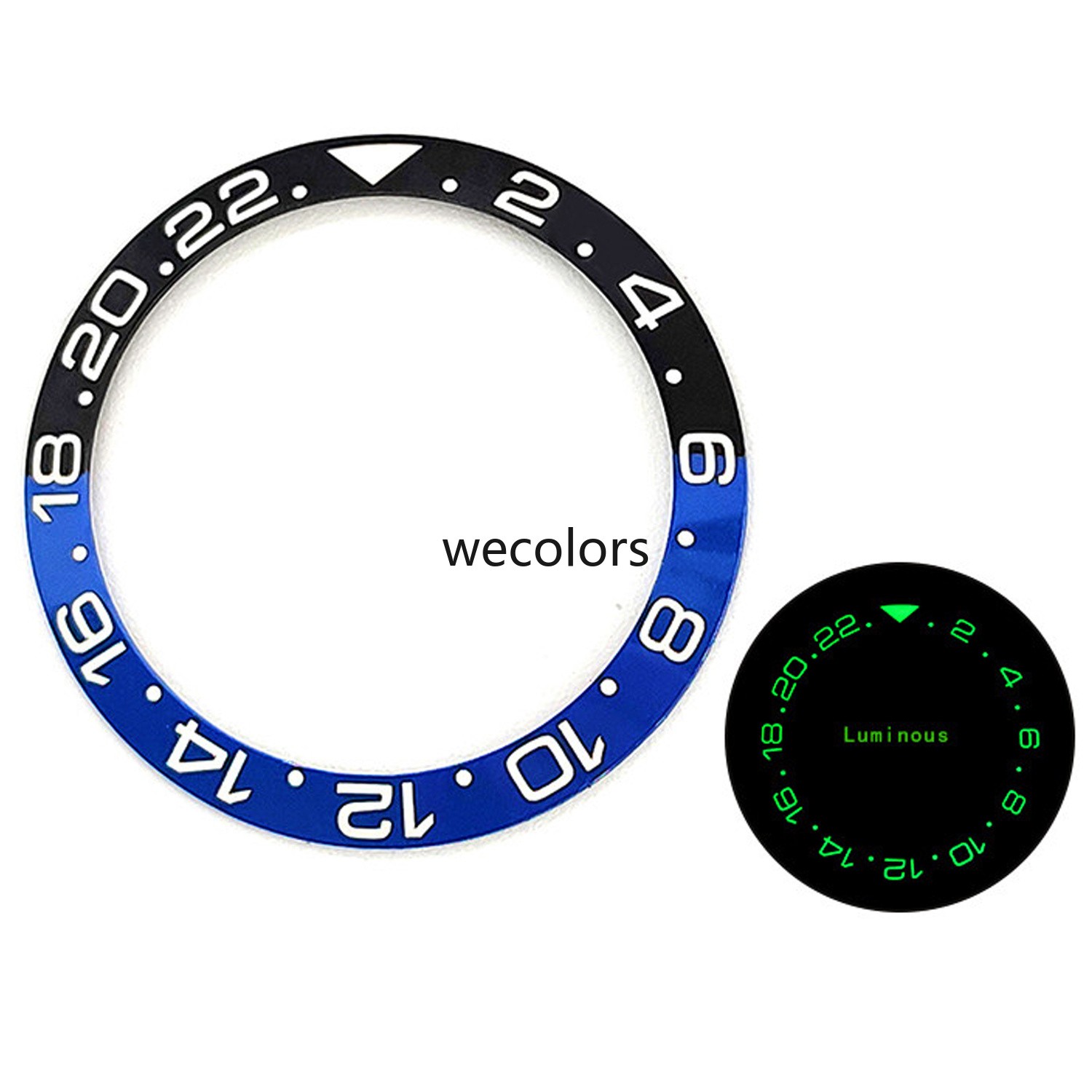 Luminous Ceramic Sloped Watch Bezel Insert for GMT Submariner Daytona SKX007