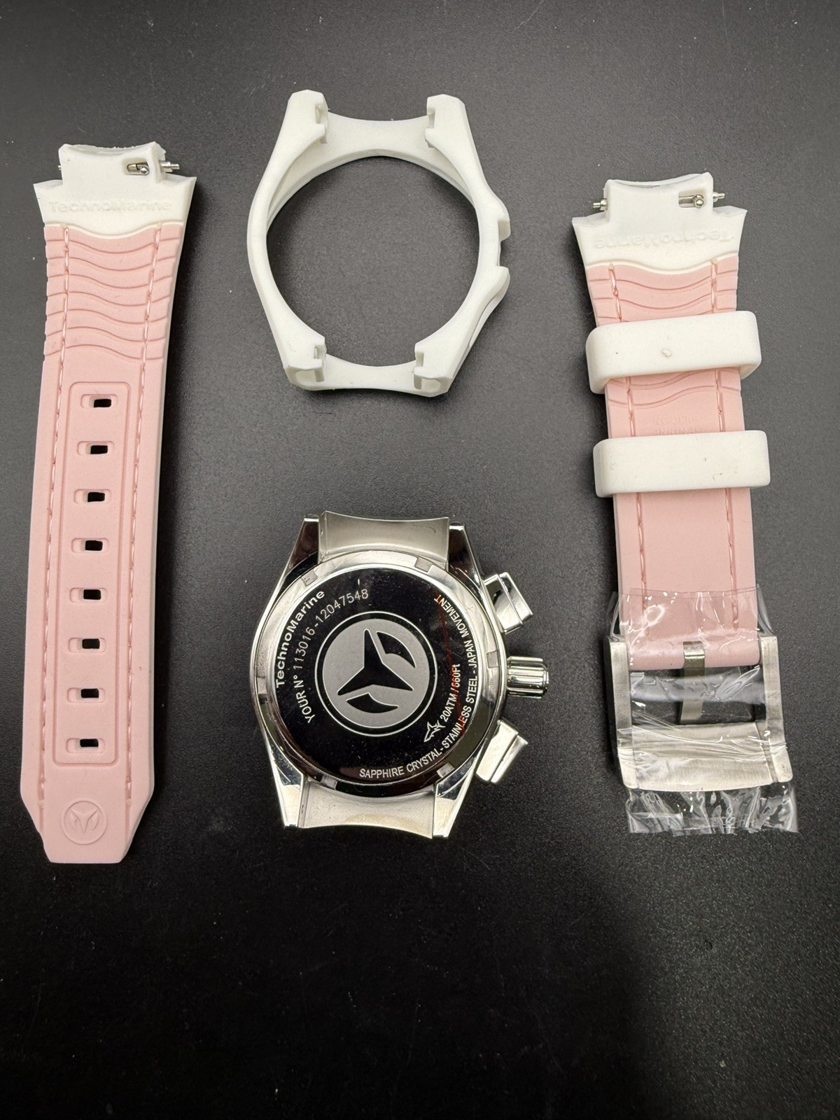 Techno Marine watch women pink With Sapphire Bezel Not Working – Needs repair C2