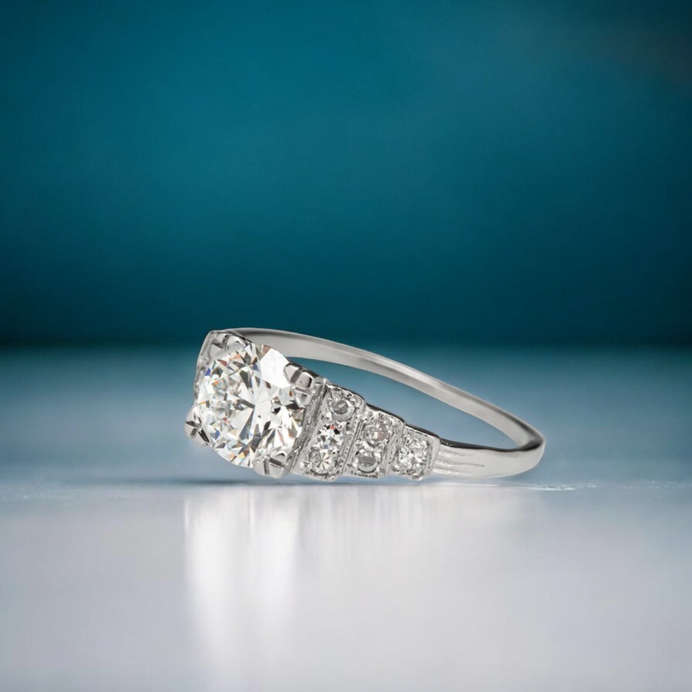 Semi Mount Setting Diamond Ring 950 Platinum Round Cut 0.30 Carat Size 5 6 7
