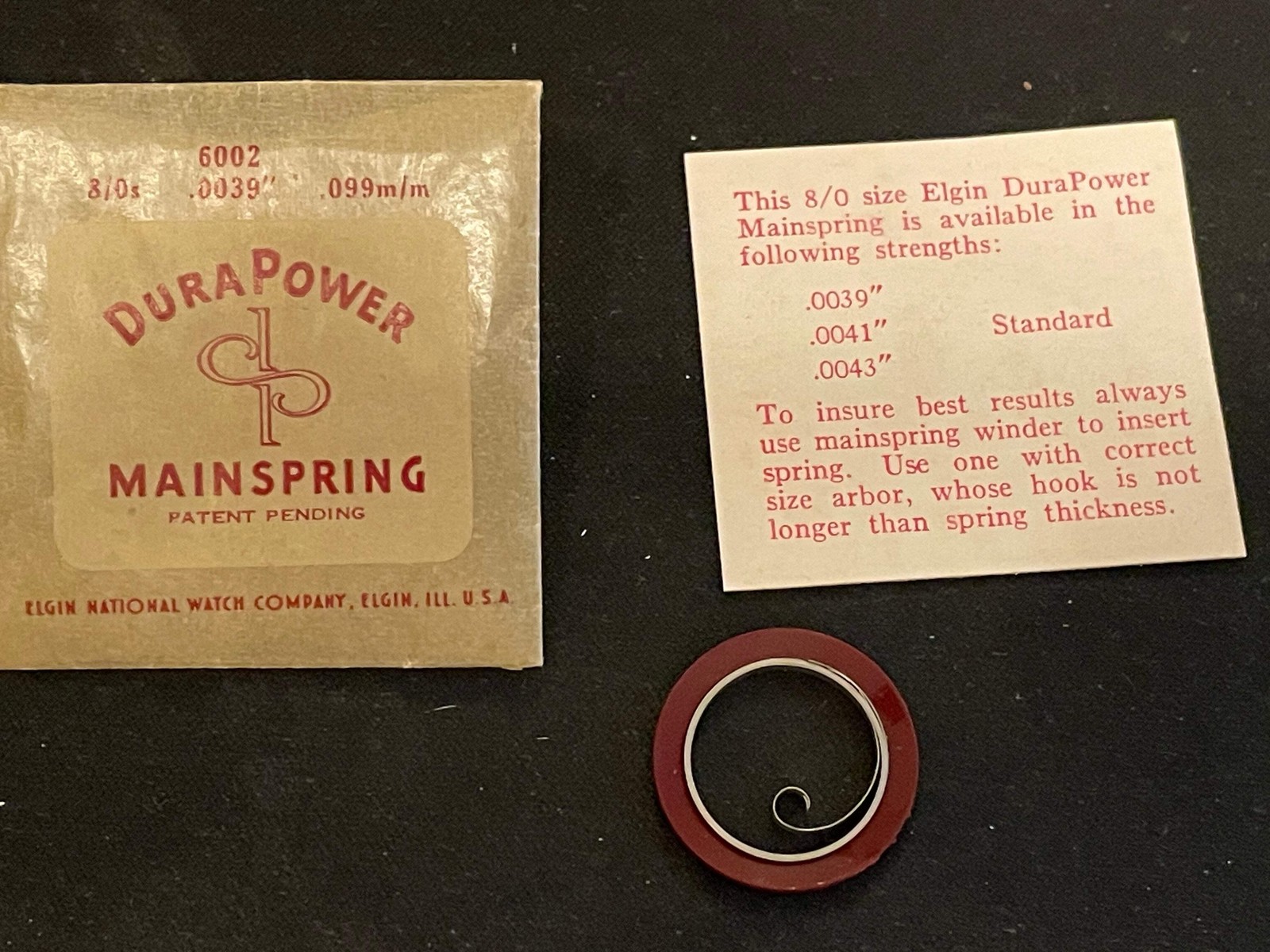 Elgin Factory DuraPower Mainspring for 8/0s No. 6002 – Alloy