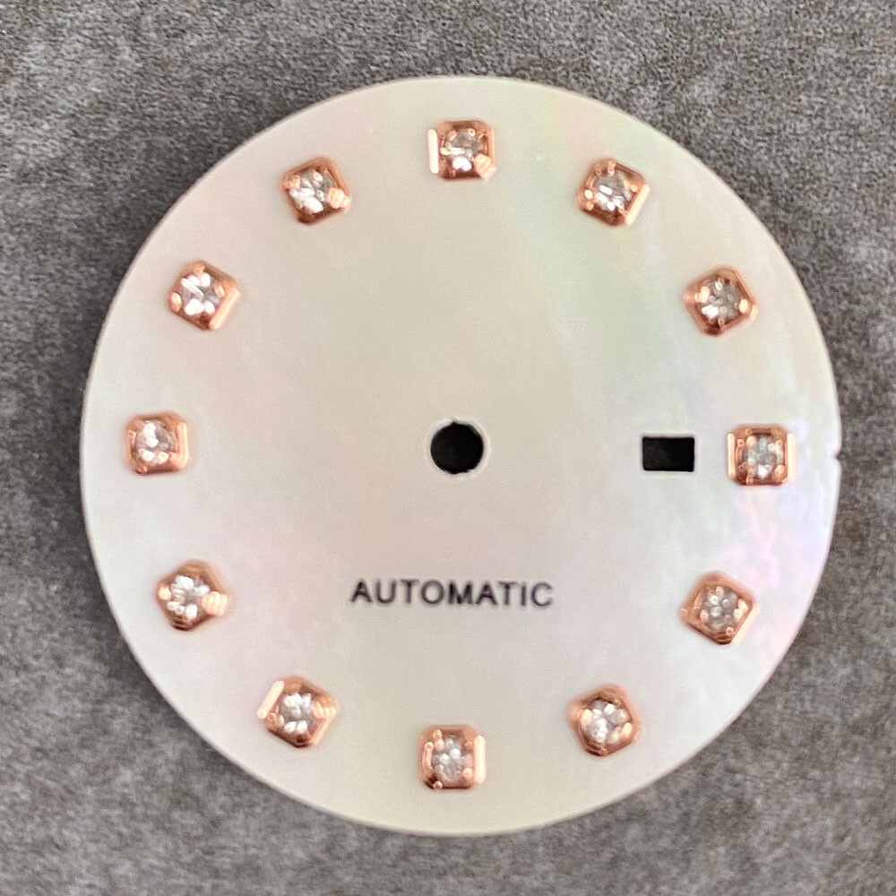 24.5mm Watch Dial Face Parts Fit NH05 NH06 Automatic Movement Diamond Index Date