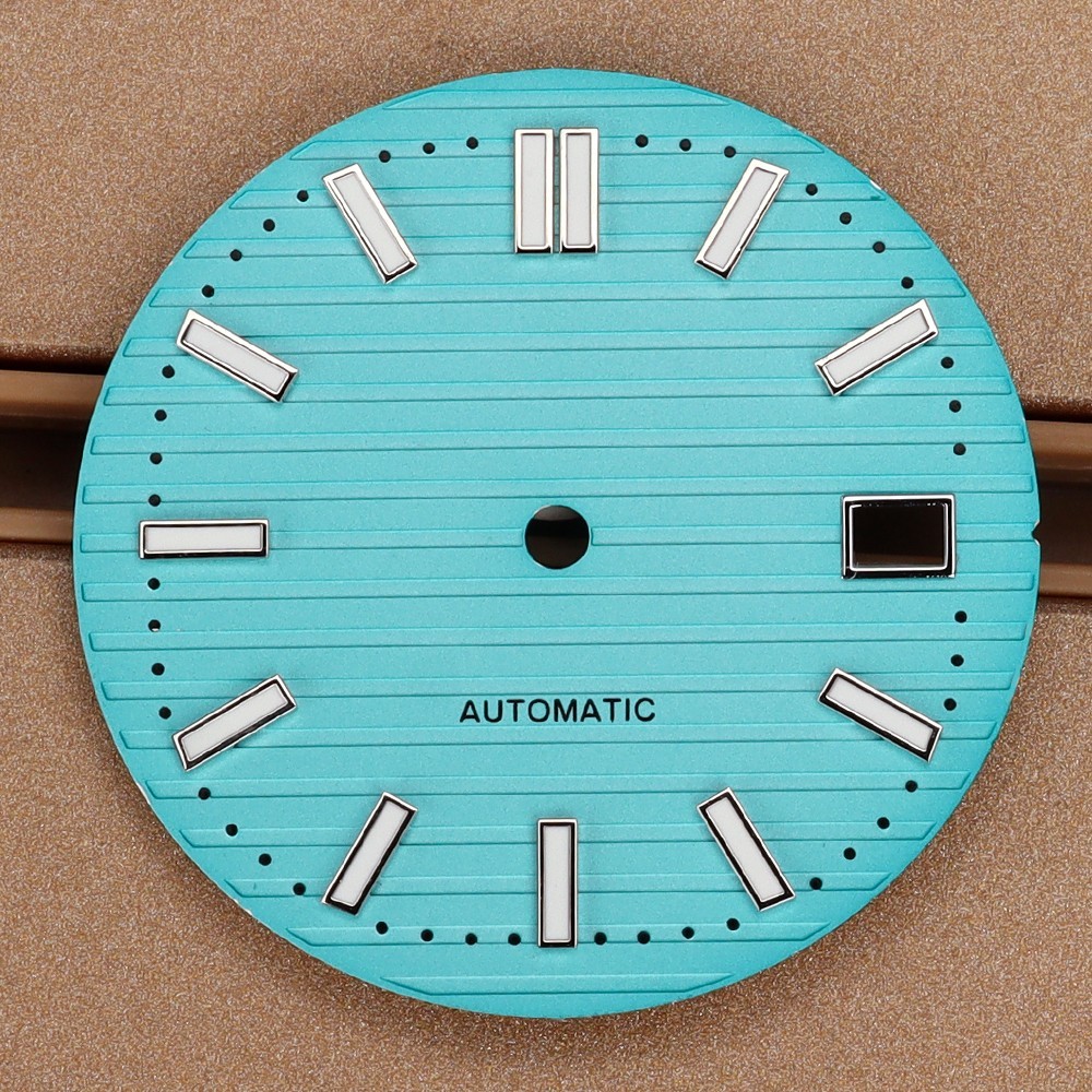 28.5mm Metal Dial 3C Green Luminous Dails For Seiko NH35 NH36 NH34 NH38 Movement
