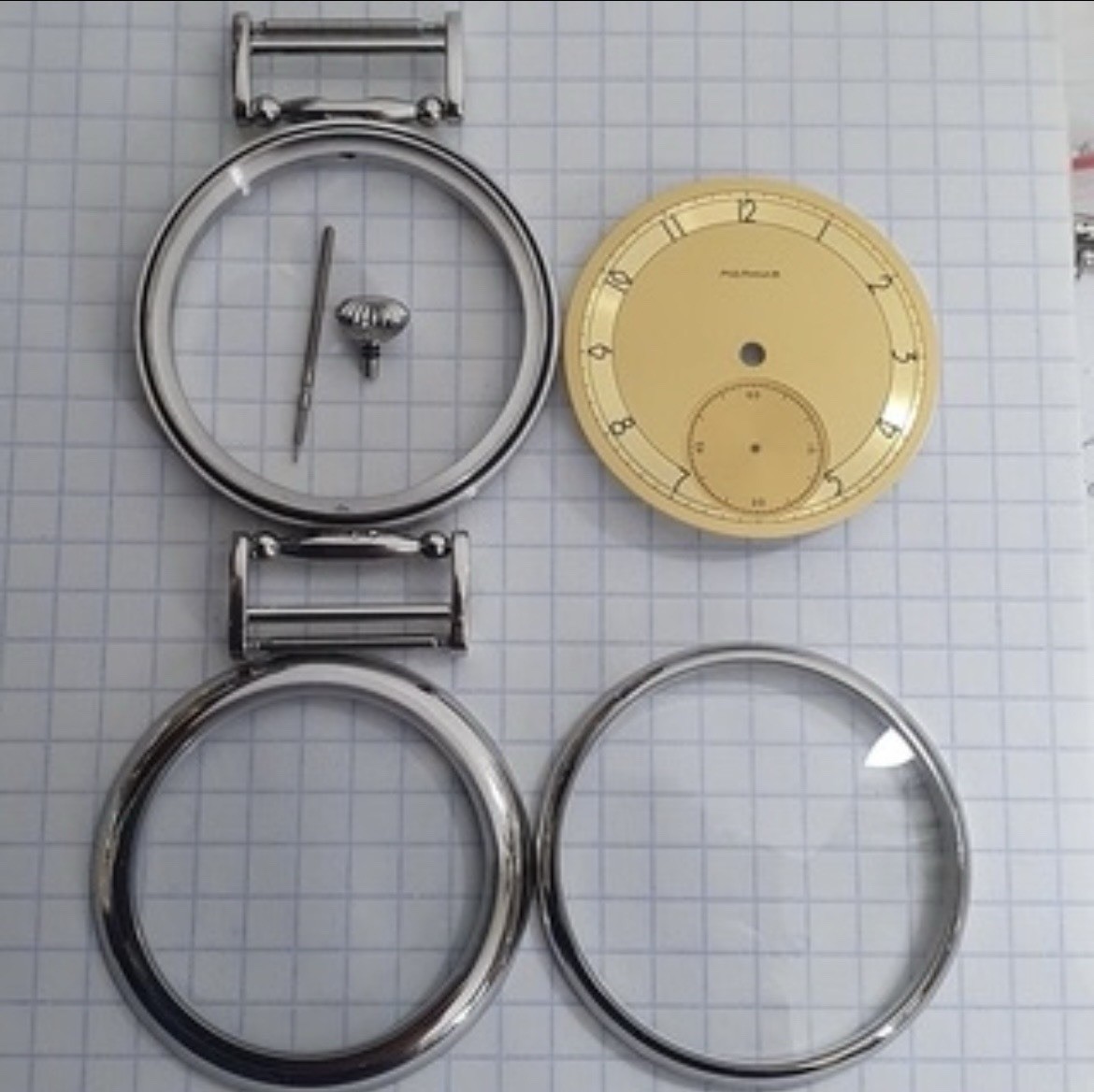 Molnija Marriage Watch Parts Set – Case Dial Hands – No Movement – Aftermarket