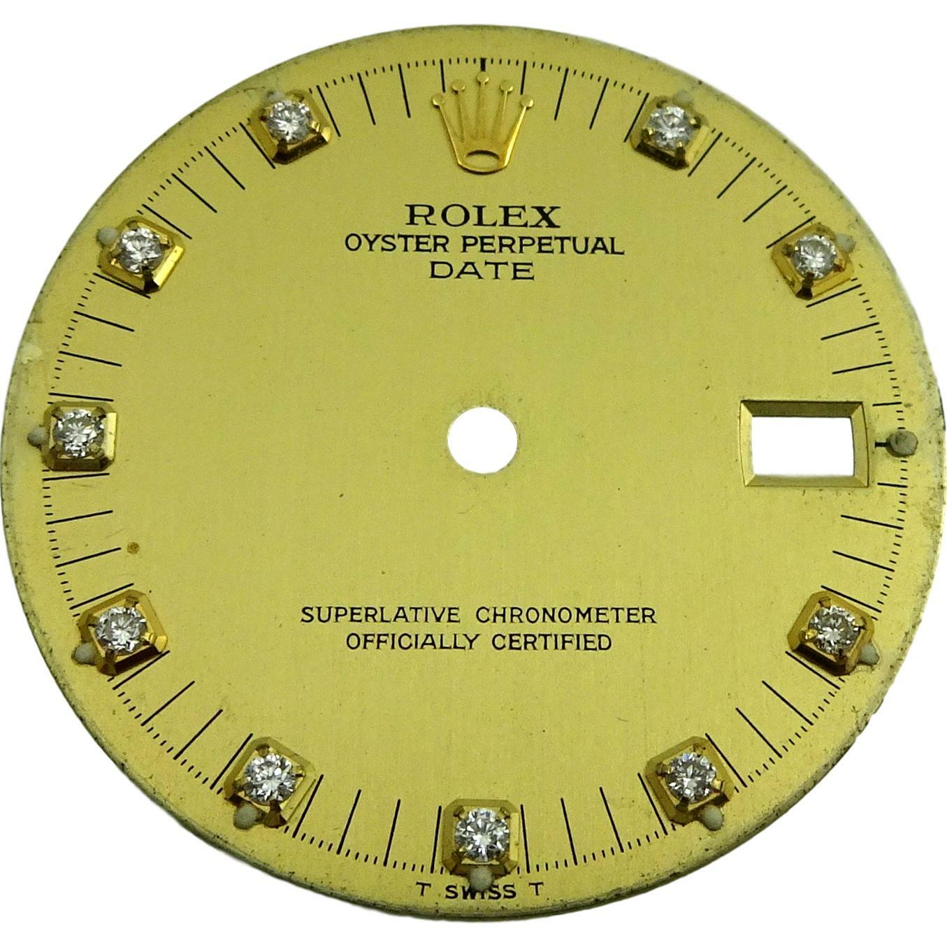 Quick Set Rolex Genuine Champagne Dial with Custom Diamonds 15200 15223