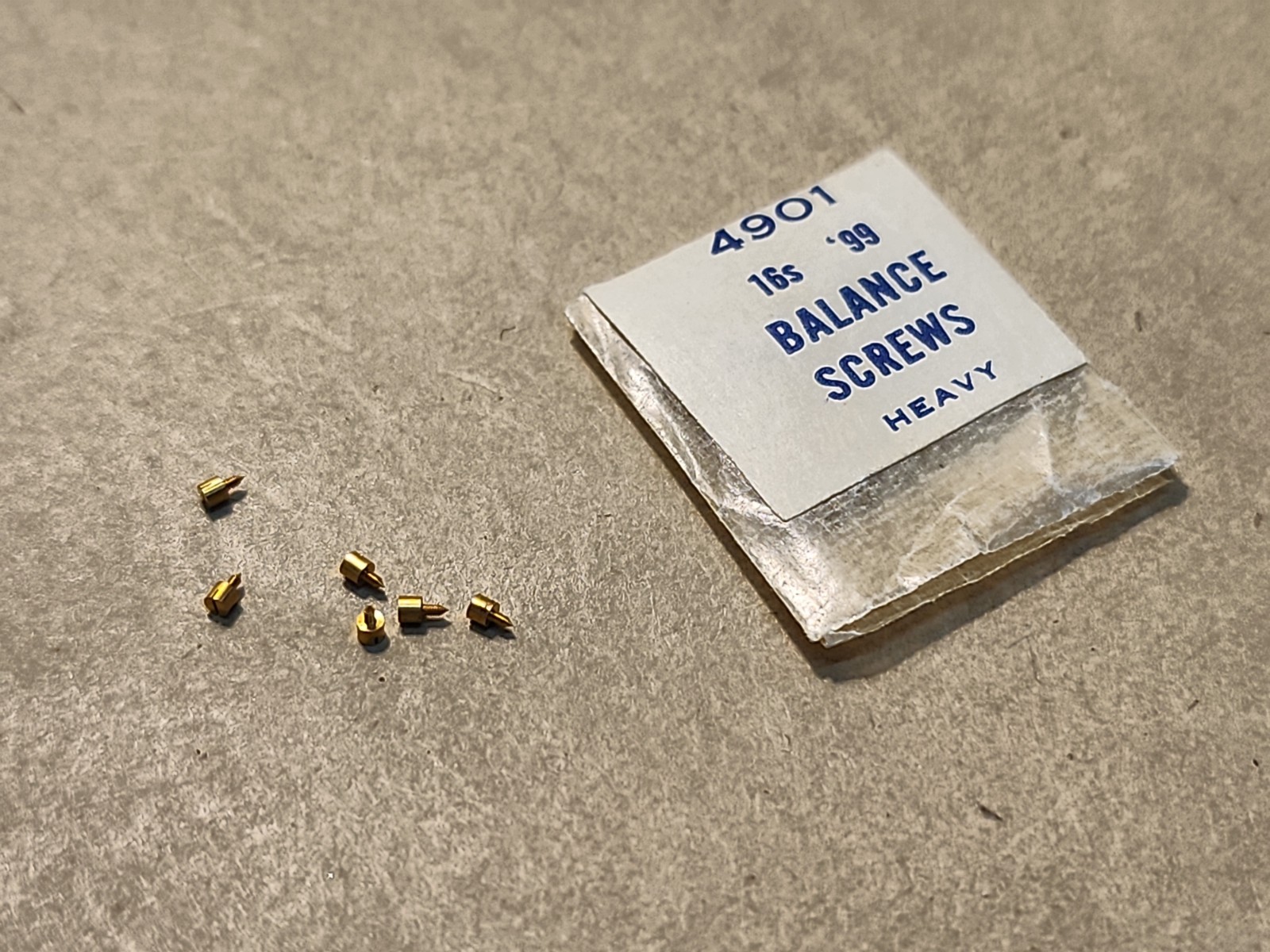 Pack Of 6 NOS Waltham 16s Vanguard Model ’99 PN 4901 Heavy Balance Screws