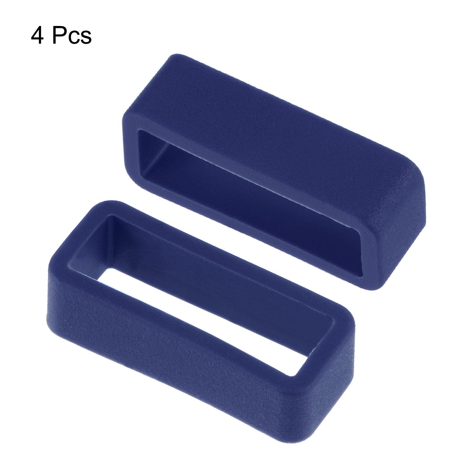 Watch Band Strap Loops Silicone for 20mm Width Watch Band, Deep Blue 4 Pcs