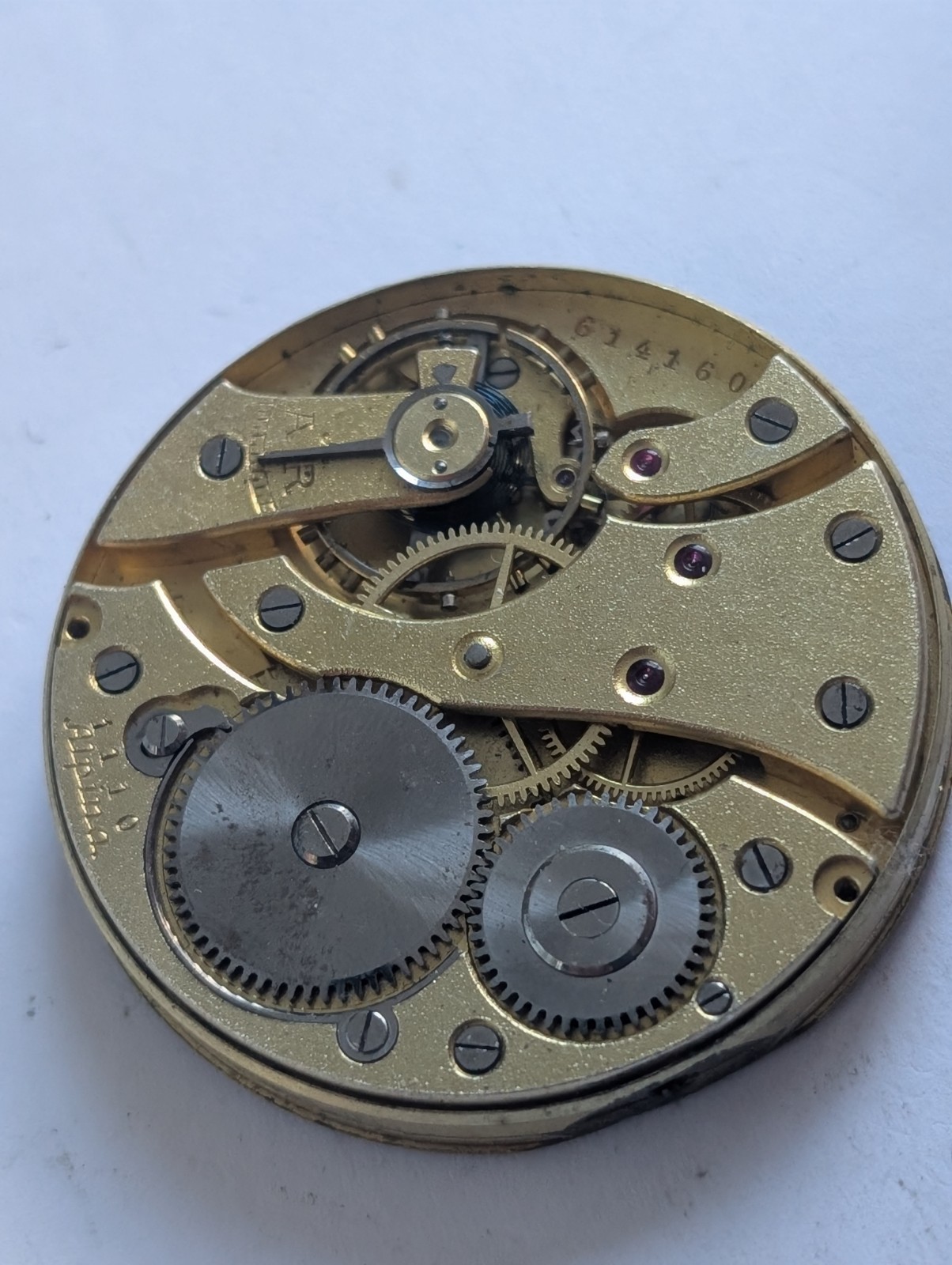 Vintage Alpina 1110 Pocket Watch Movement (Runs But Untested)