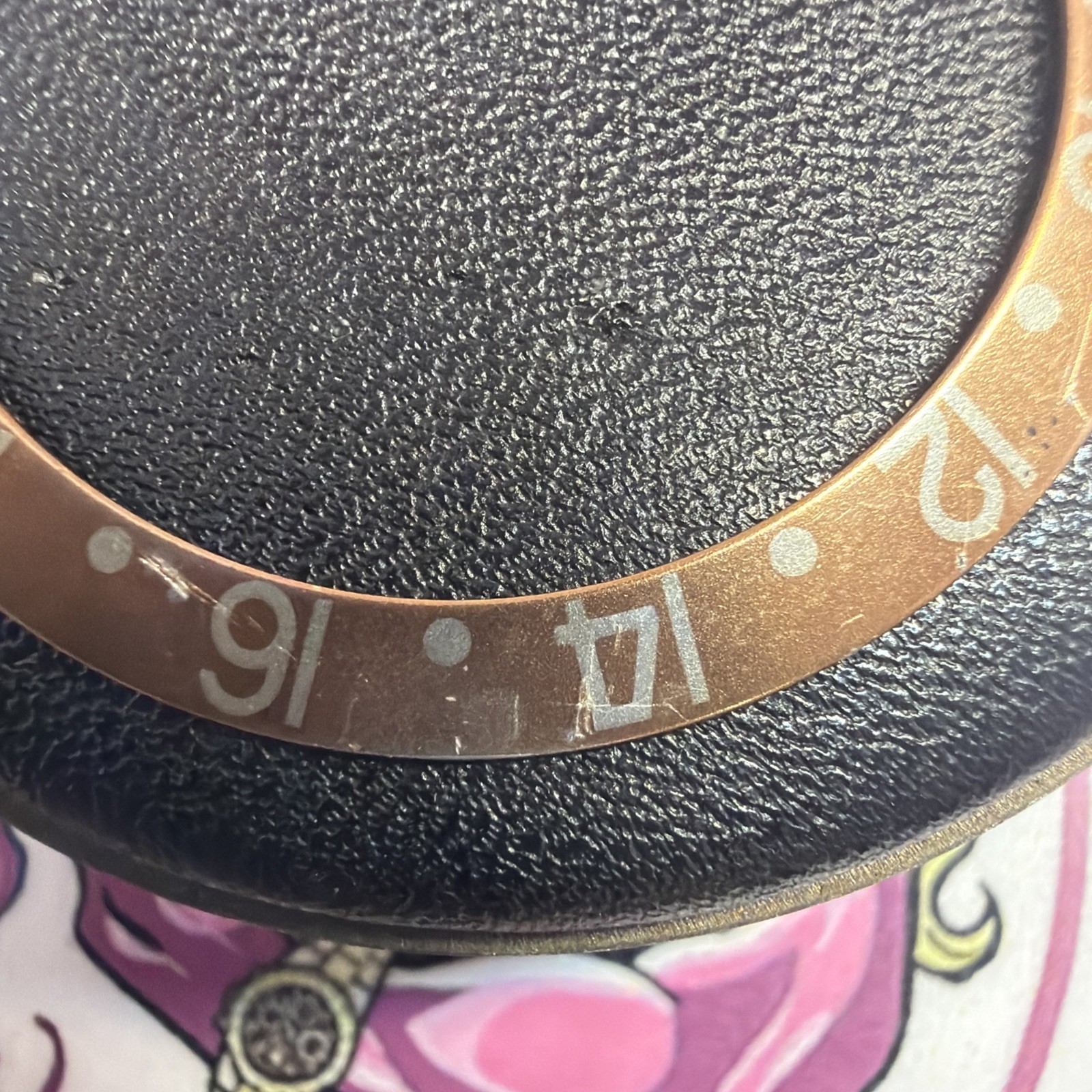 ROLEX GMT Master Bezel Insert 1675/8 16758 Genuine Nipple Dial Eye Of Tiger