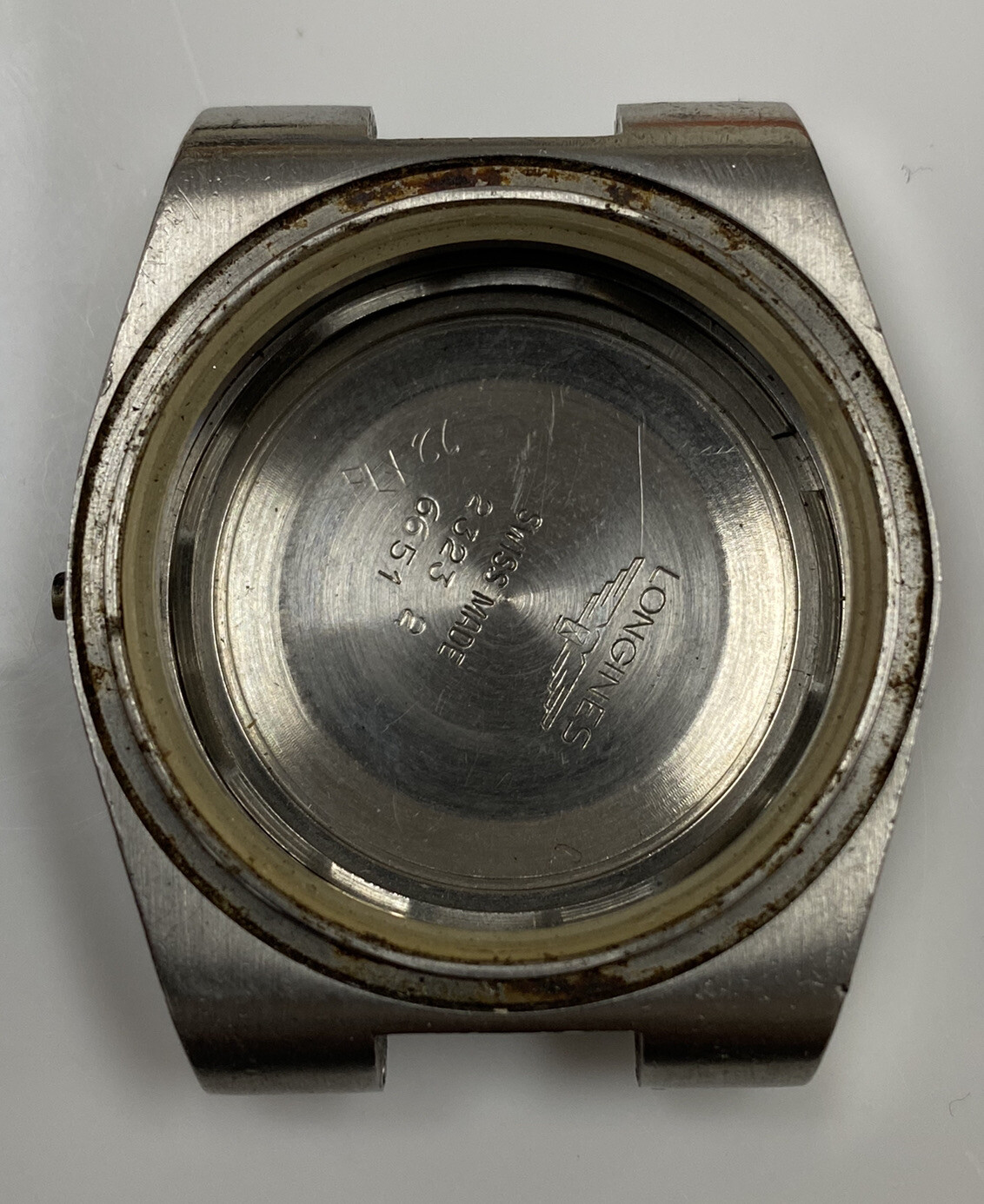 Original Longines Admiral Watch Ref. 2323-2 Cal. 6651 Stainless Steel Case Back