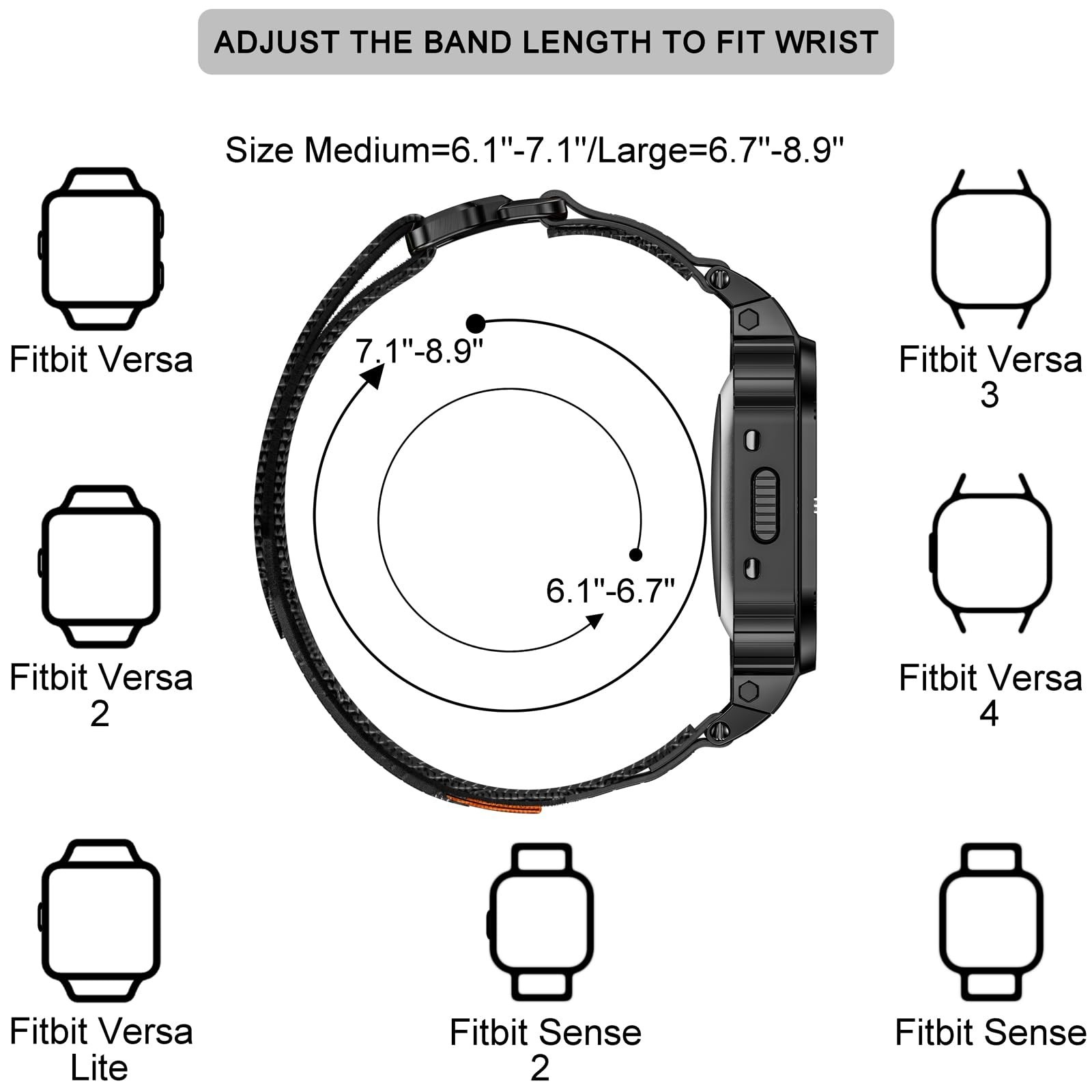 MioHHR Band Compatible with Fitbit Versa 4 3 2 1 /Fitbit Versa Lite/Fitbit Se…