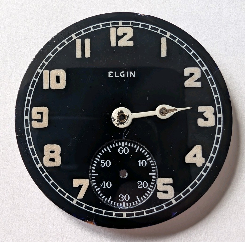 ELGIN 42mm Dial Face Military Pocketwatch Vintage Antique
